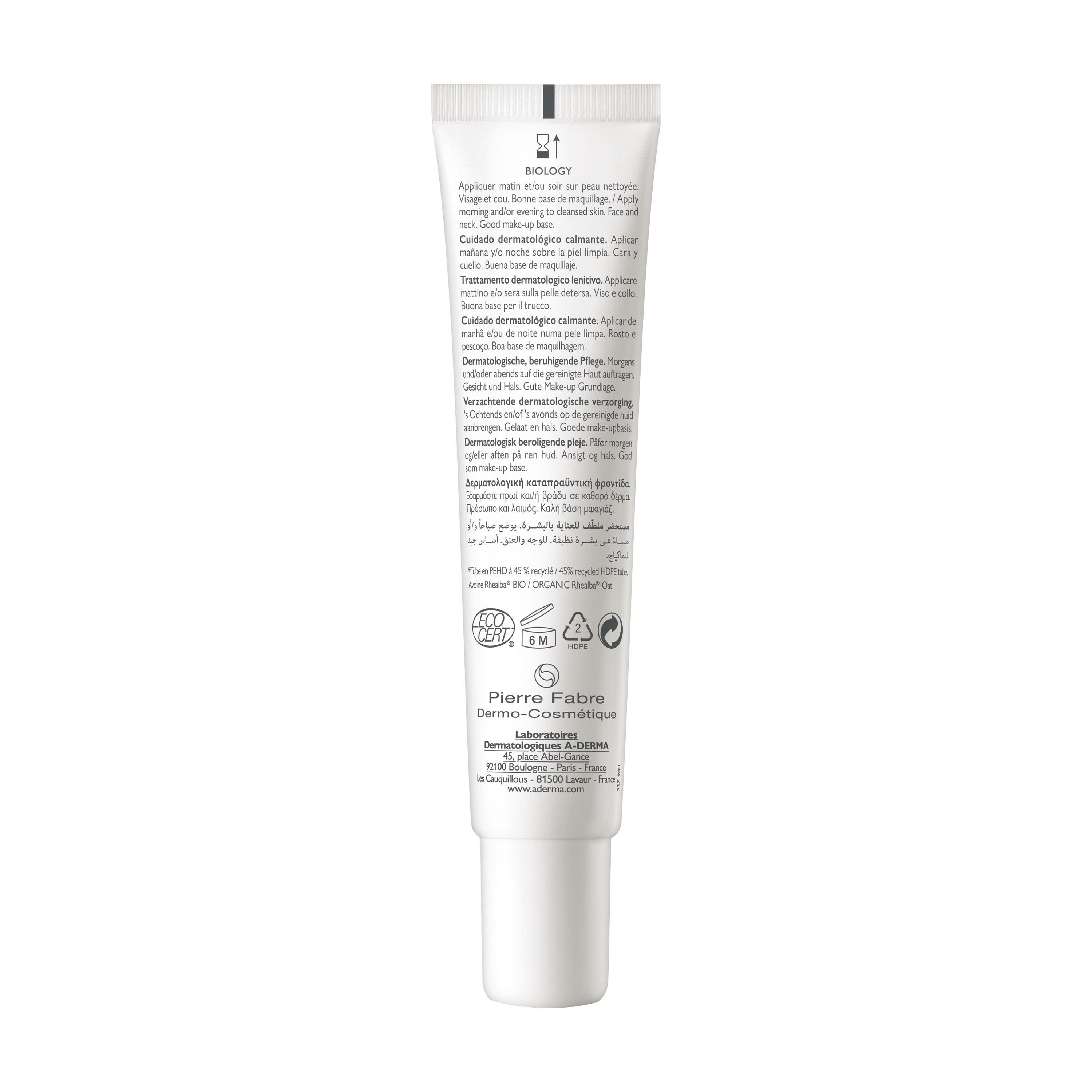 A-Derma Biology Calm - Trattamento Dermatologico Lenitivo Per Pelle Reattiva E Intollerante 40 ml