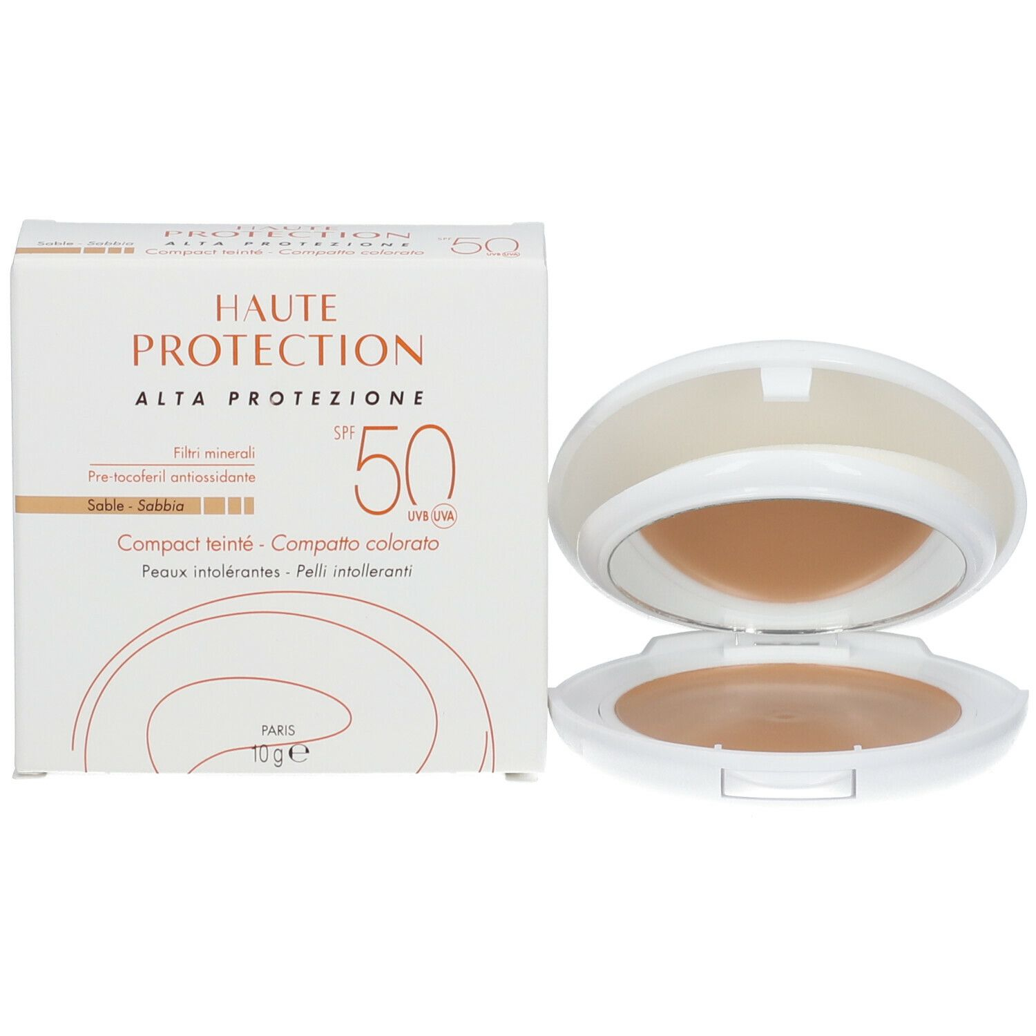 Avene Protection Compatto Colorato SPF50 colore sabbia Avene Protection Compatto Colorato SPF50 colore sabbia