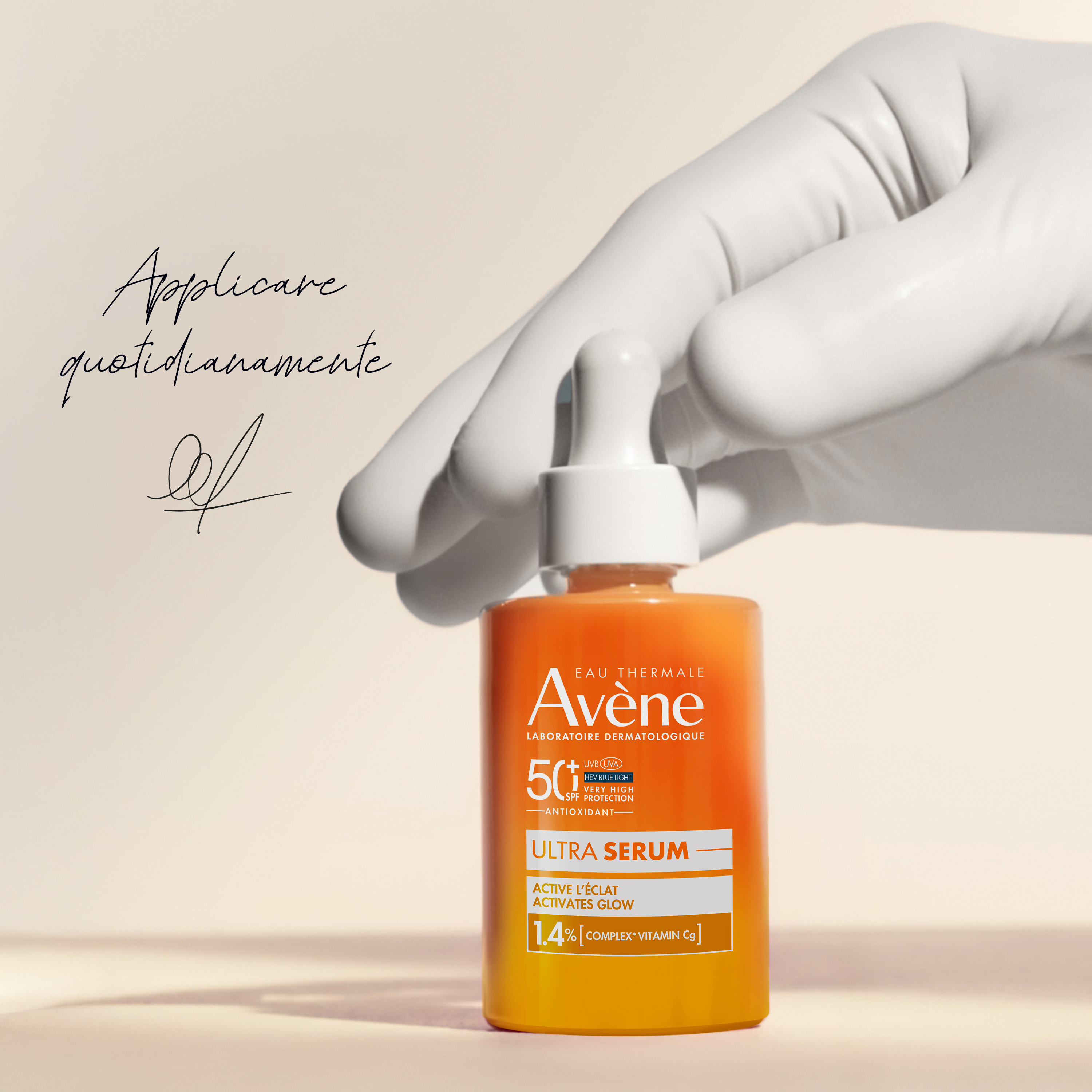 Avène - Eau Thermale Ultra Siero SPF50+ Attiva La Luminosità - Protezione Solare Molto Alta Viso 30 ml