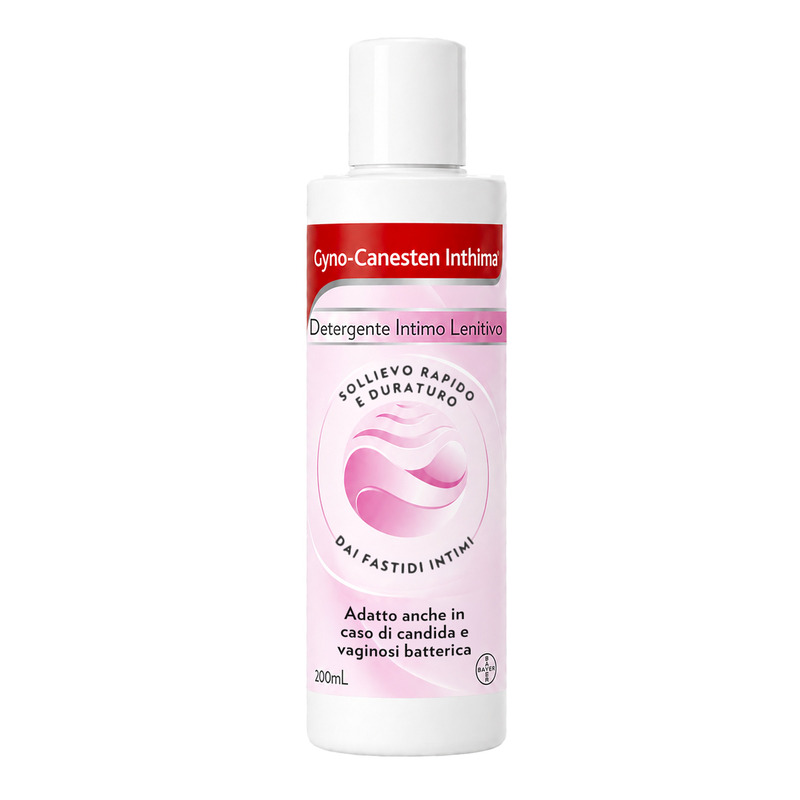 Gyno-Canesten Inthima Lenitivo, Detergente Intimo, Candida, Vaginosi, Glicina e Pepe rosa, Sollievo da Odori e Fastidi, Senza Saponi Conservanti e Coloranti, 200 ml