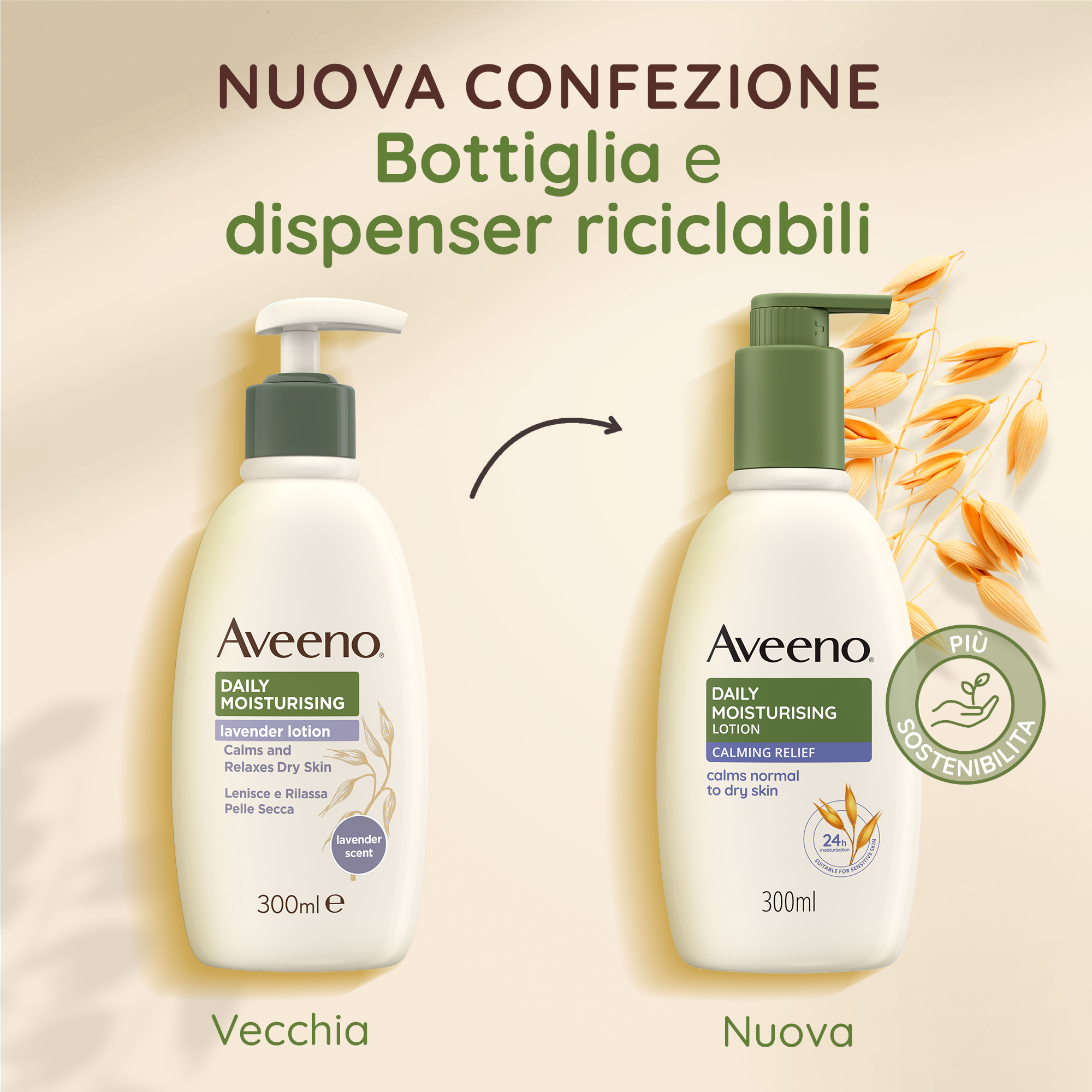 Aveeno Daily Mosturising Crema Idratante Corpo Lavanda 300 ml, Crema profumata all'aroma di Lavanda Aveeno Daily Mosturising Crema Idratante Corpo Lavanda 300 ml, Crema profumata all'aroma di Lavanda