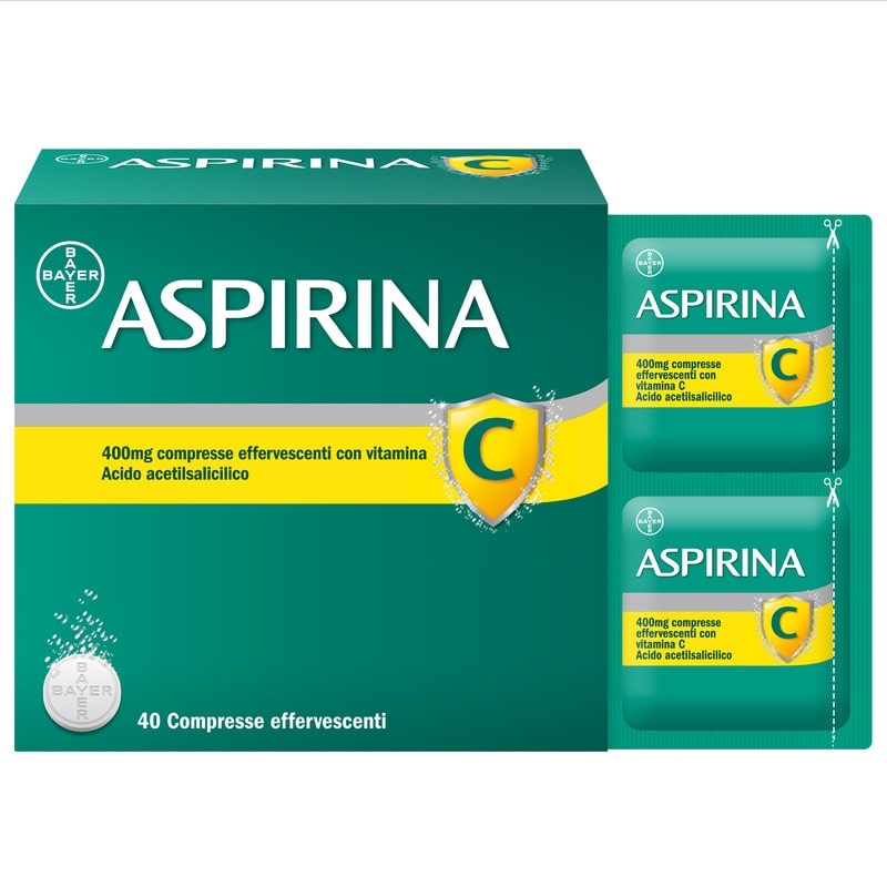 Aspirina C, contro sintomi di Raffreddore, Influenza e Febbre, 400 mg di Acido Acetilsalicilico + 240 mg di Vitamina C, antinfiammatorio e analgesico, 40 Compresse Effervescenti Aspirina C, contro sintomi di Raffreddore, Influenza e Febbre, 400 mg di Acido Acetilsalicilico + 240 mg di Vitamina C, antinfiammatorio e analgesico, 40 Compresse Effervescenti