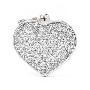MY FAMILY MEDAGLIETTA CUORE (L) GRIGIO GLITTER (REF. GL03GREY)