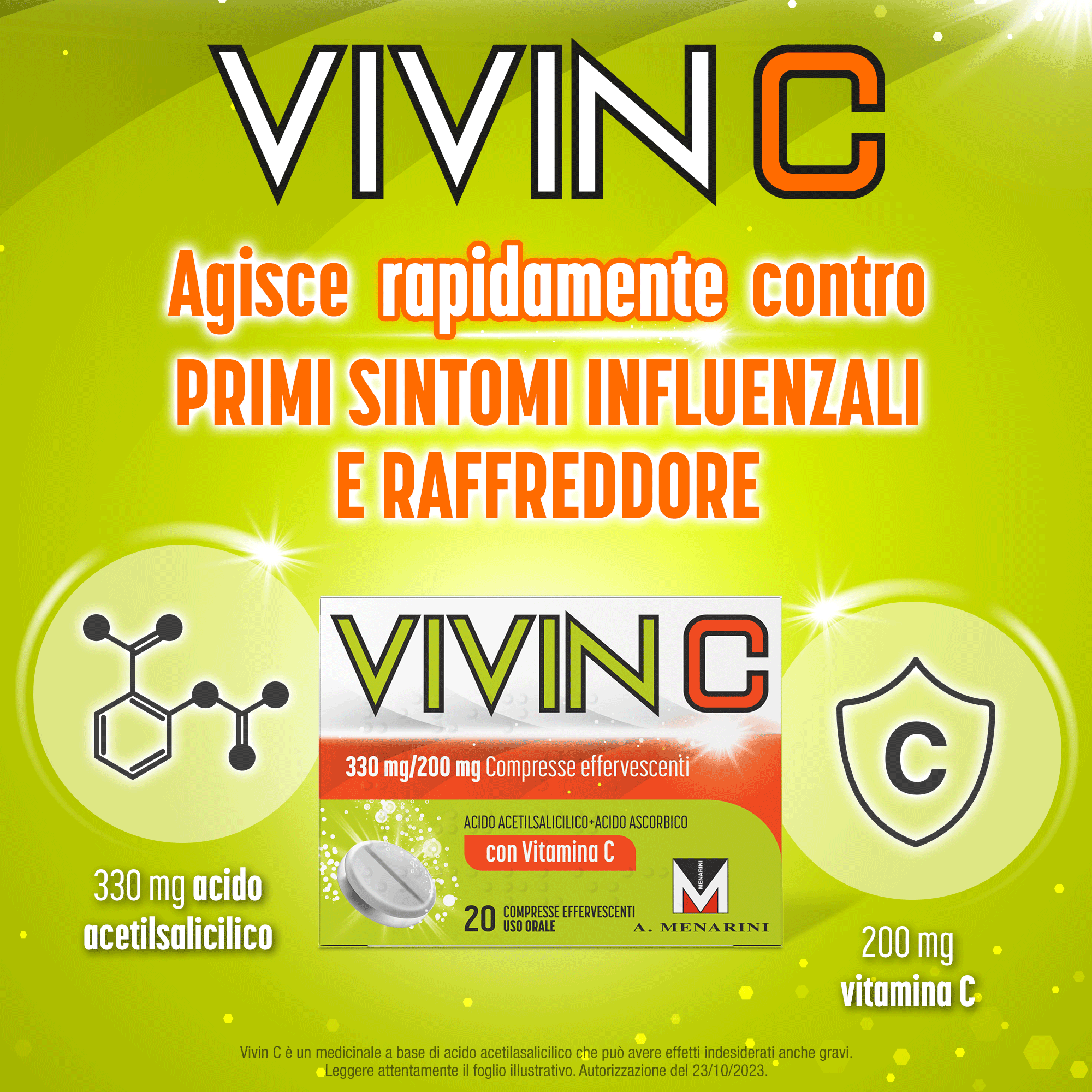 Vivin C contro primi sintomi influenzali e raffreddore 20 compresse effervescenti, con Vit C Vivin C contro primi sintomi influenzali e raffreddore 20 compresse effervescenti, con Vit C