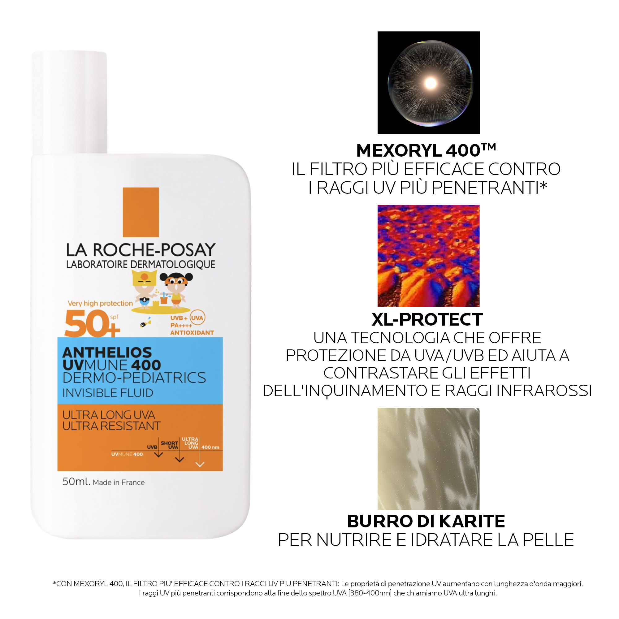 La Roche-Posay - Anthelios Uvmune 400 Dermo-Pediatrics Fluido Invisibile SPF50+ Bambini 50 ml