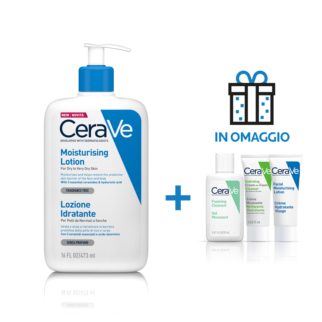 CeraVe Lozione Idratante Corpo Pelle da Normale a Secca 473 ml
