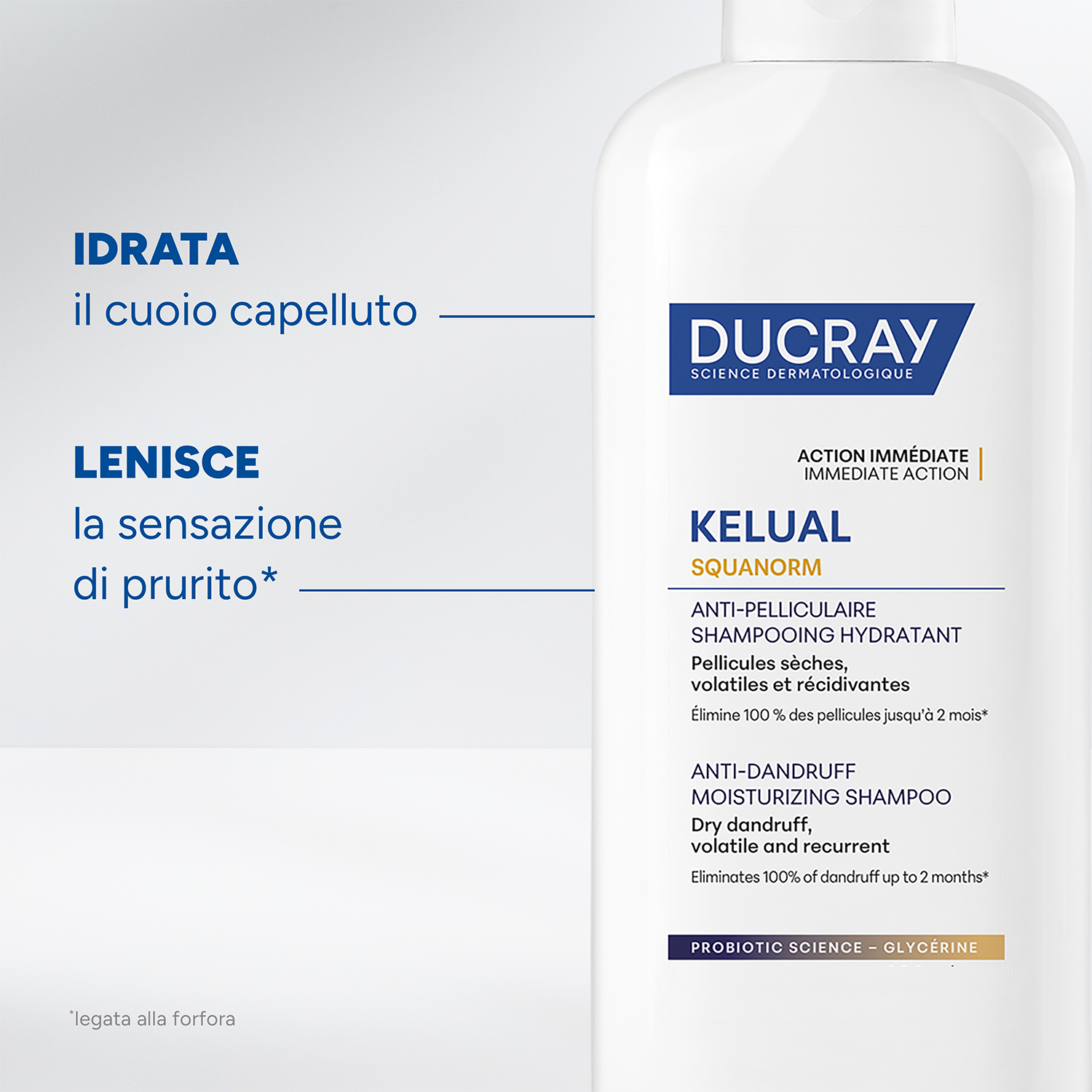 Ducray Kelual Squanorm - Shampoo Trattante Idratante Per Forfora Secca 200 ml 