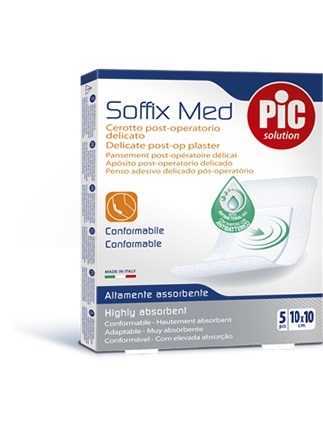 Pic Soffix Med Cerotto Post Operatorio Delicato 10x10 cm 5 Pezzi Pic Soffix Med Cerotto Post Operatorio Delicato 10x10 cm 5 Pezzi
