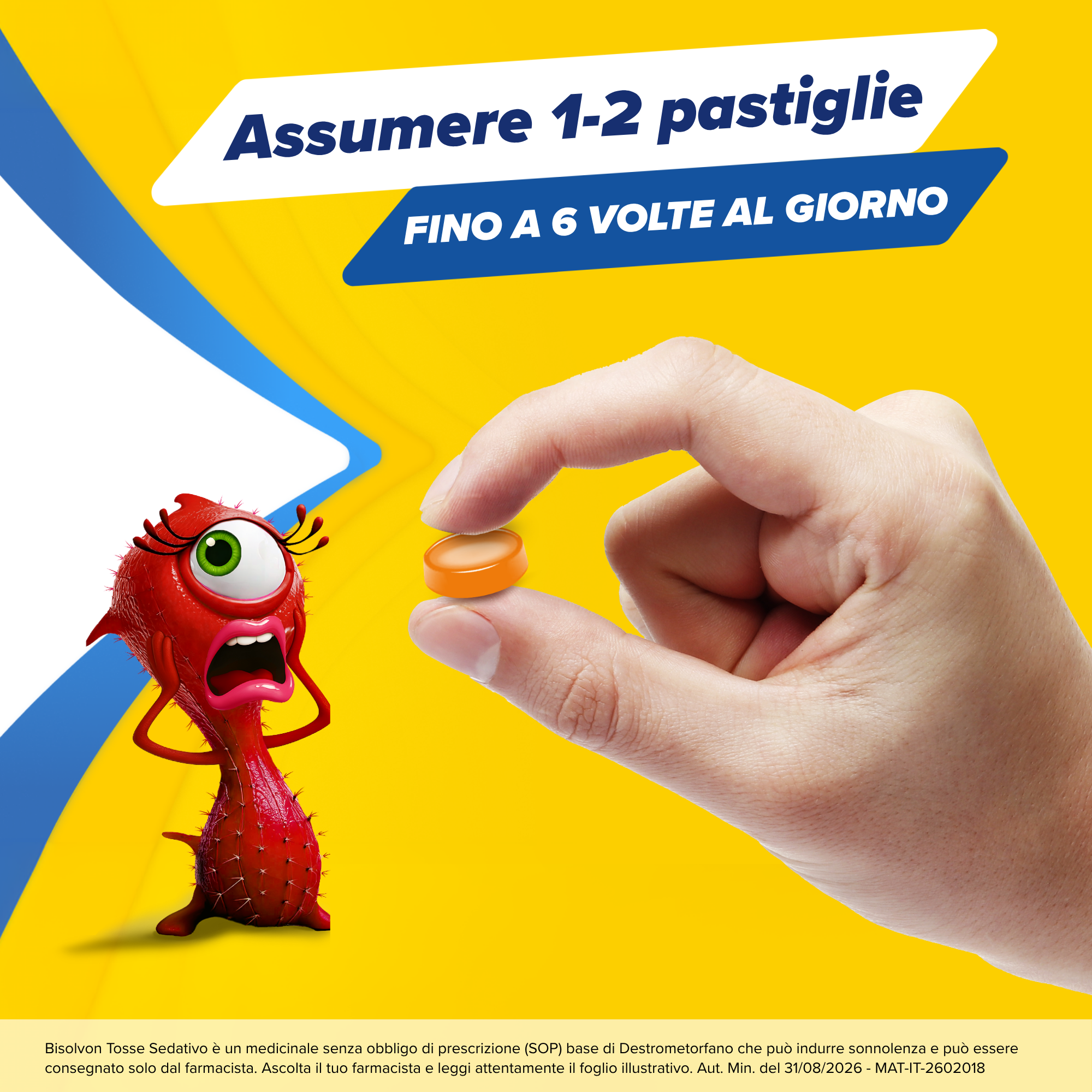 Bisolvon Tosse Sedativo 10,5 mg Gusto Miele E Lime - 20 Pastiglie Gommose Per Tosse Secca
