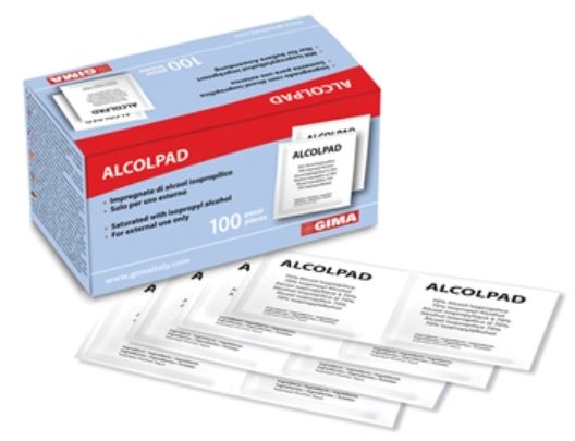 ALCOLPAD 70% ISOPROPILICO100PZ