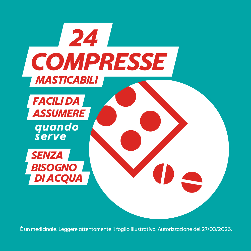 Gaviscon 250 mg + 133,5 mg - 24 Compresse Masticabili Gusto Fragola Contro I Sintomi Del Reflusso Gastroesofageo, Bruciore E Acidità Di Stomaco
