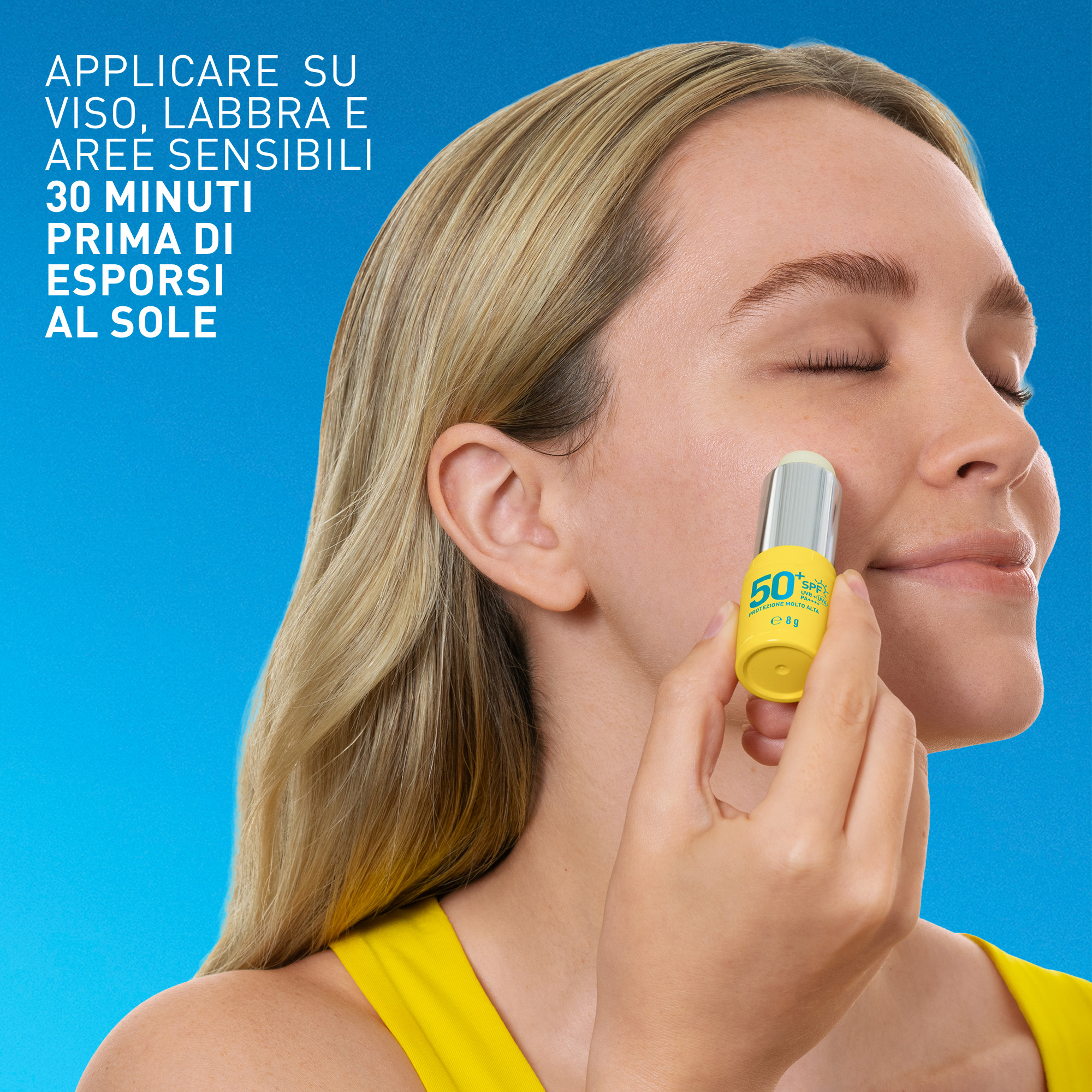 CeraVe Stick Solare Invisibile - Protezione Solare SPF50+ Viso, Labbra E Zone Sensibili 8 g