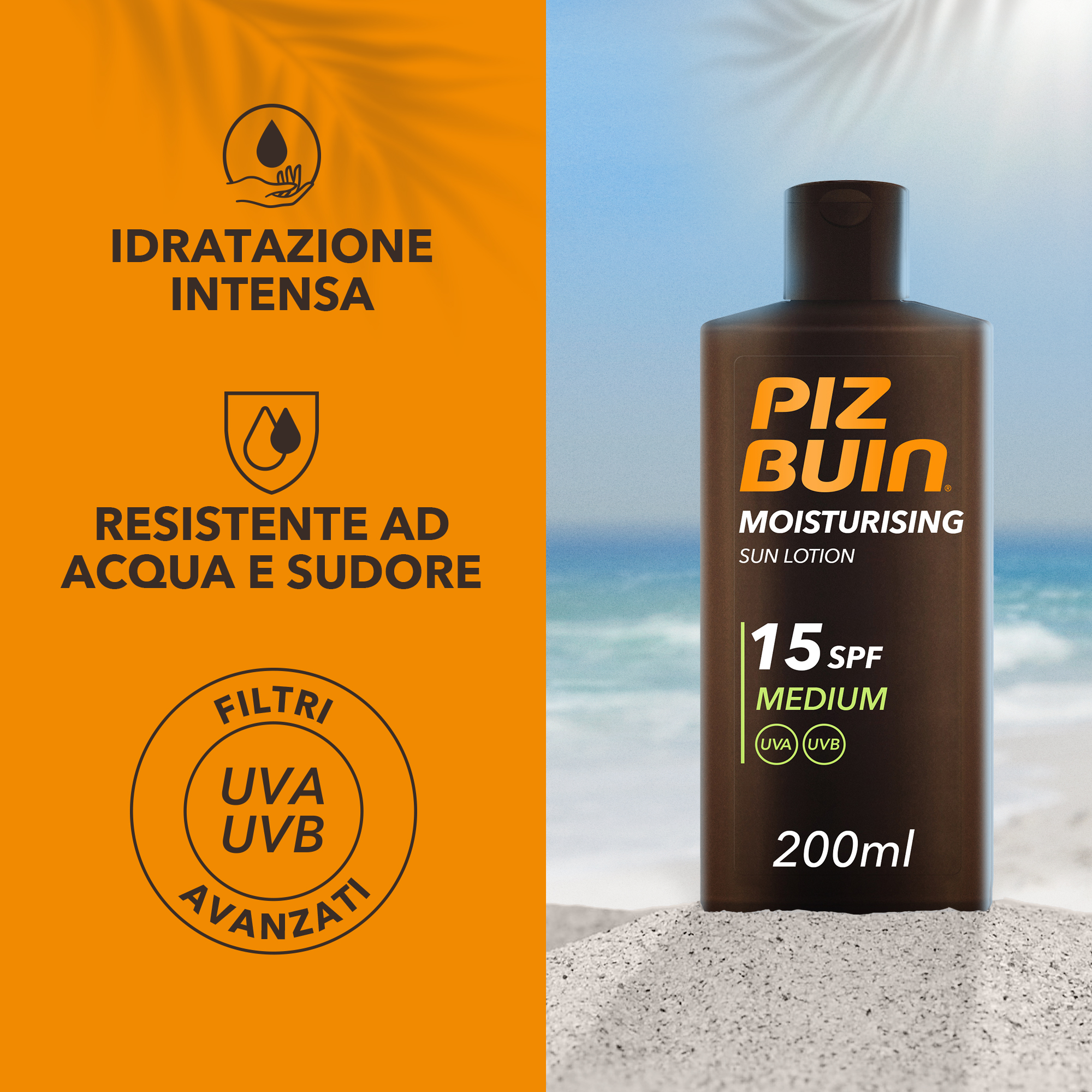 Piz Buin Moisturising Sun Lotion SPF15 - Latte Solare Corpo 200 ml