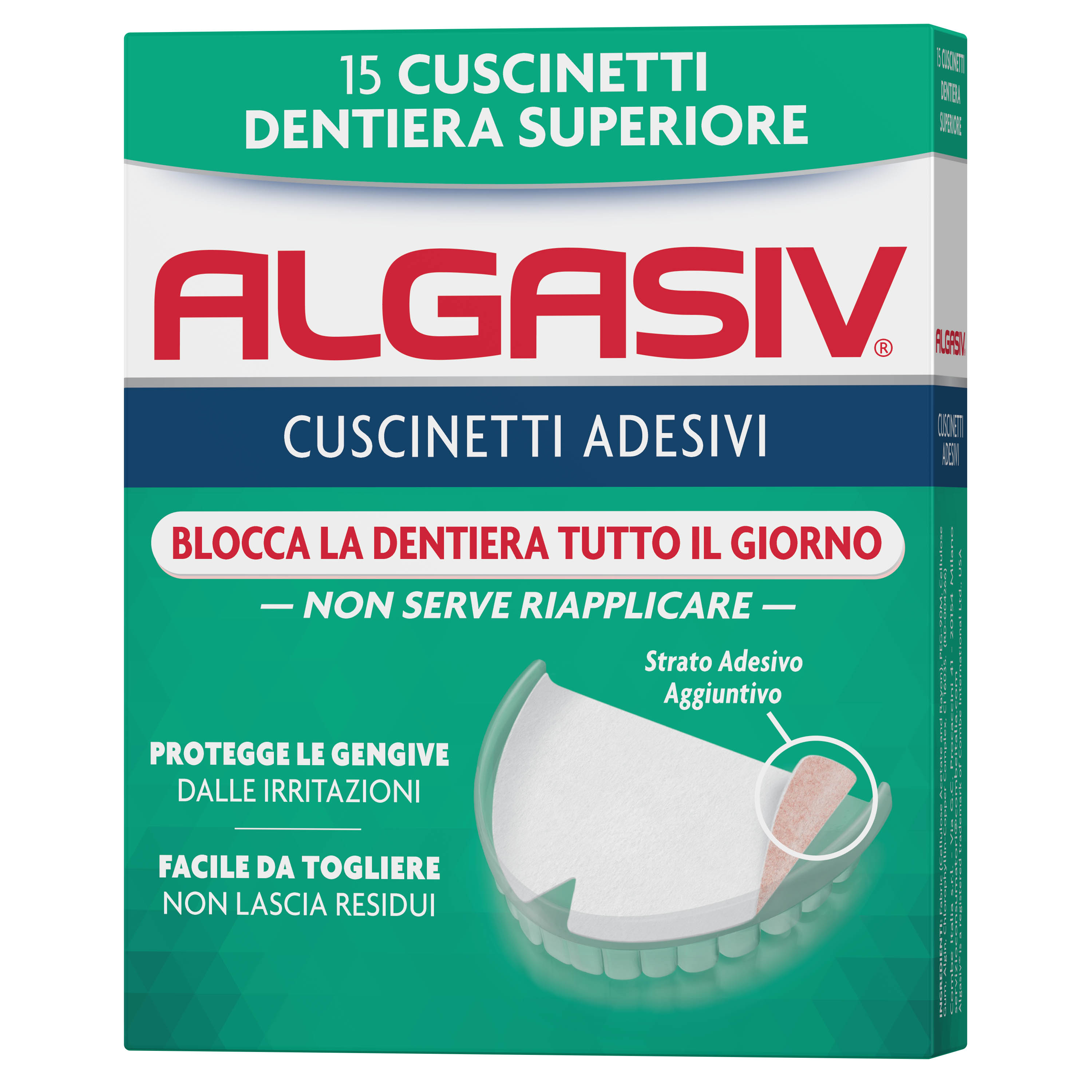 Algasiv Adesivo per Protesi Superiore 15 pezzi