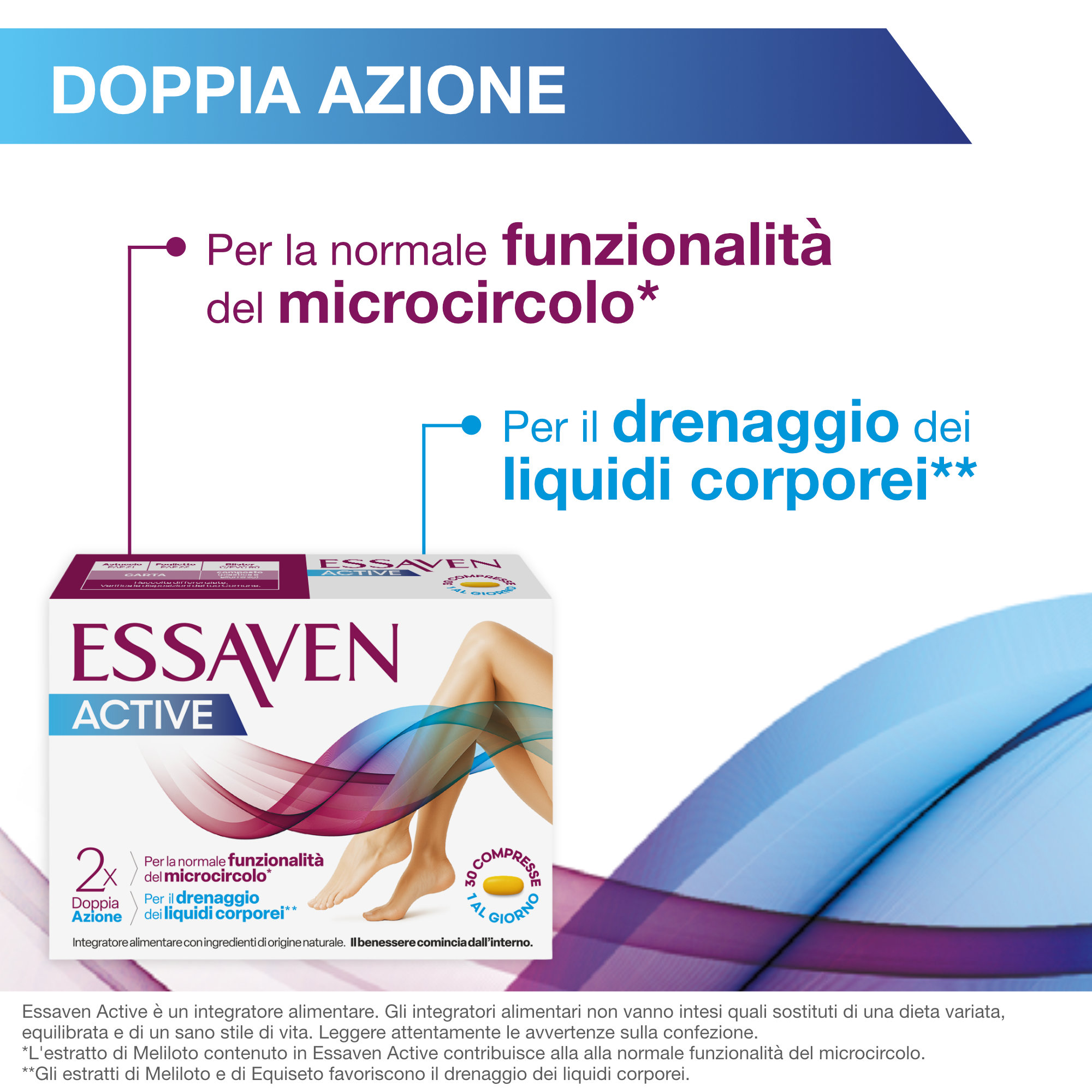 Essaven Active 30 Compresse - Integratore Per Il Microcircolo