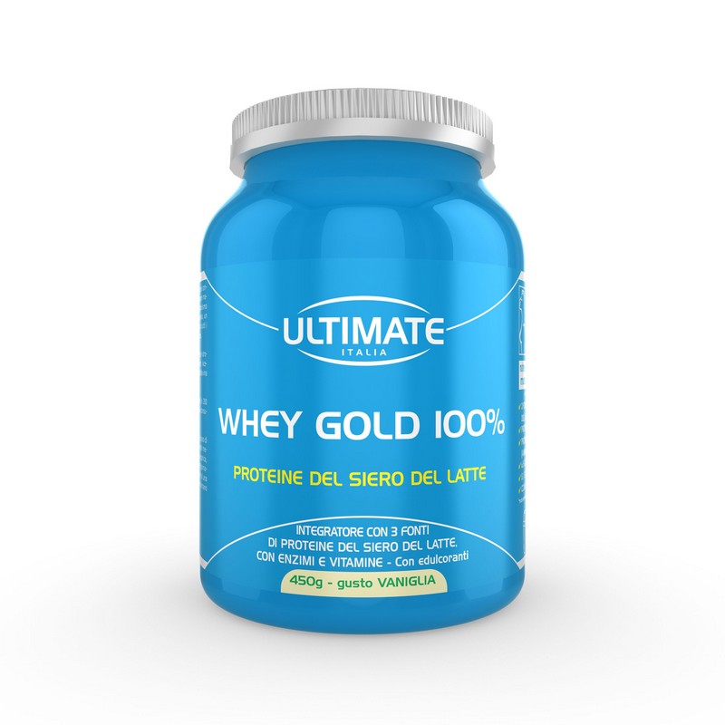 Ultimate Italia Whey Gold 100% Gusto Vaniglia - Proteine Del Siero Del Latte In Polvere 450 g