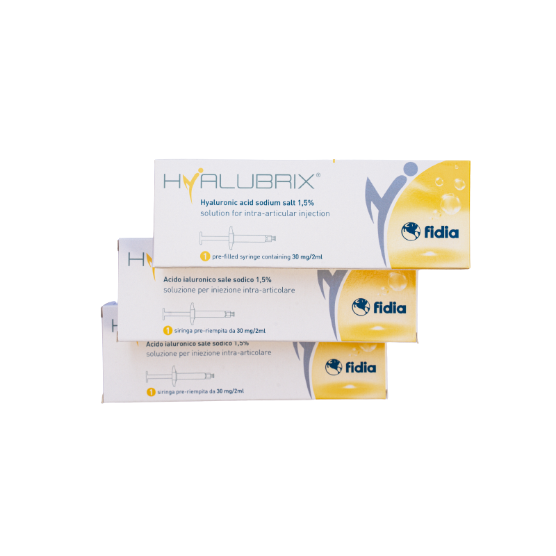 HYALUBRIX 3 siringhe Multipack  Acido Ialuronico Sale Sodico 1,5%  2 ML 30 MG 30 mg/2 ml - Confezione Italiana Originale 