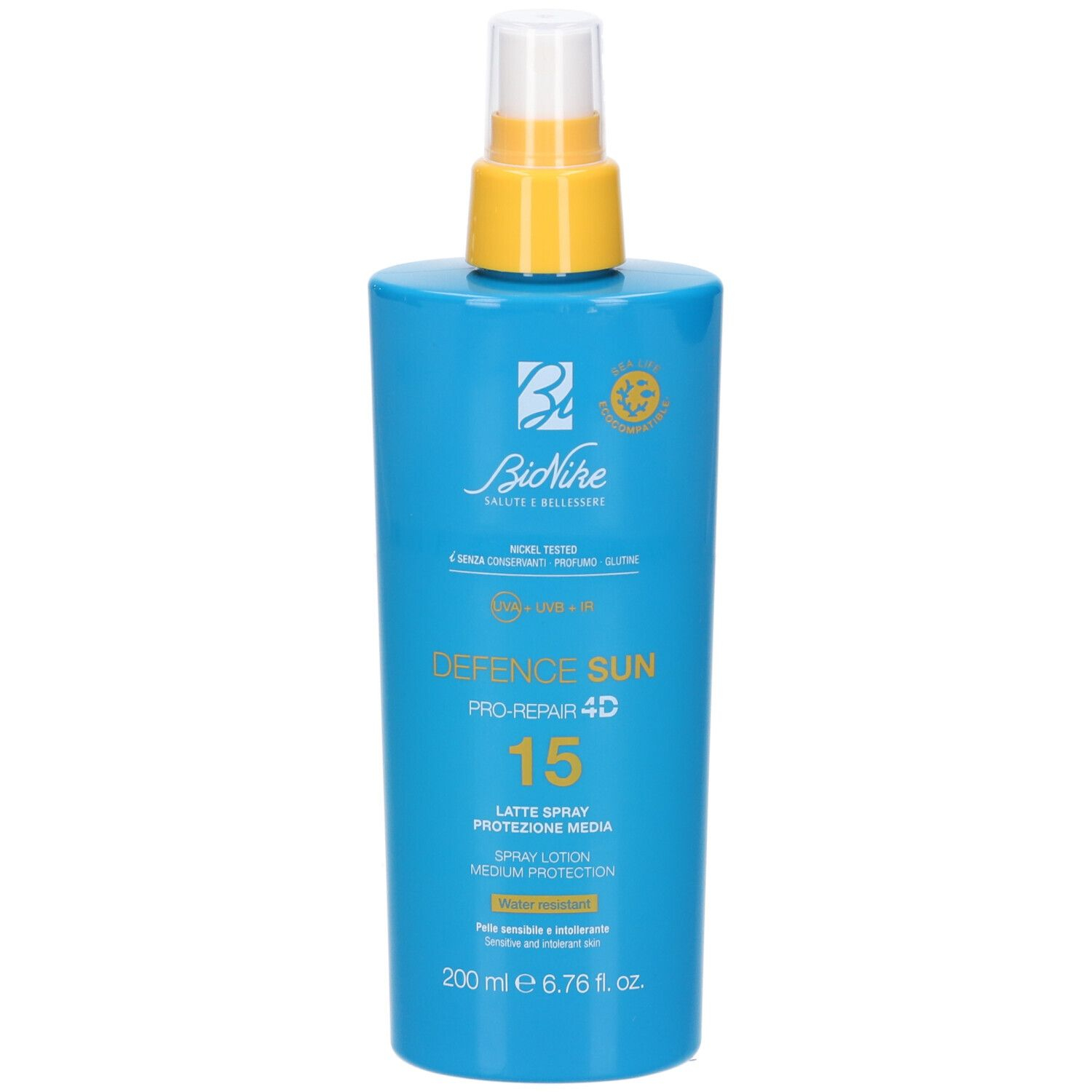 BioNike Defence Sun Pro-Repair 4D SPF 15 Latte Spray Protezione Media 200ml  BioNike Defence Sun Pro-Repair 4D SPF 15 Latte Spray Protezione Media 200ml