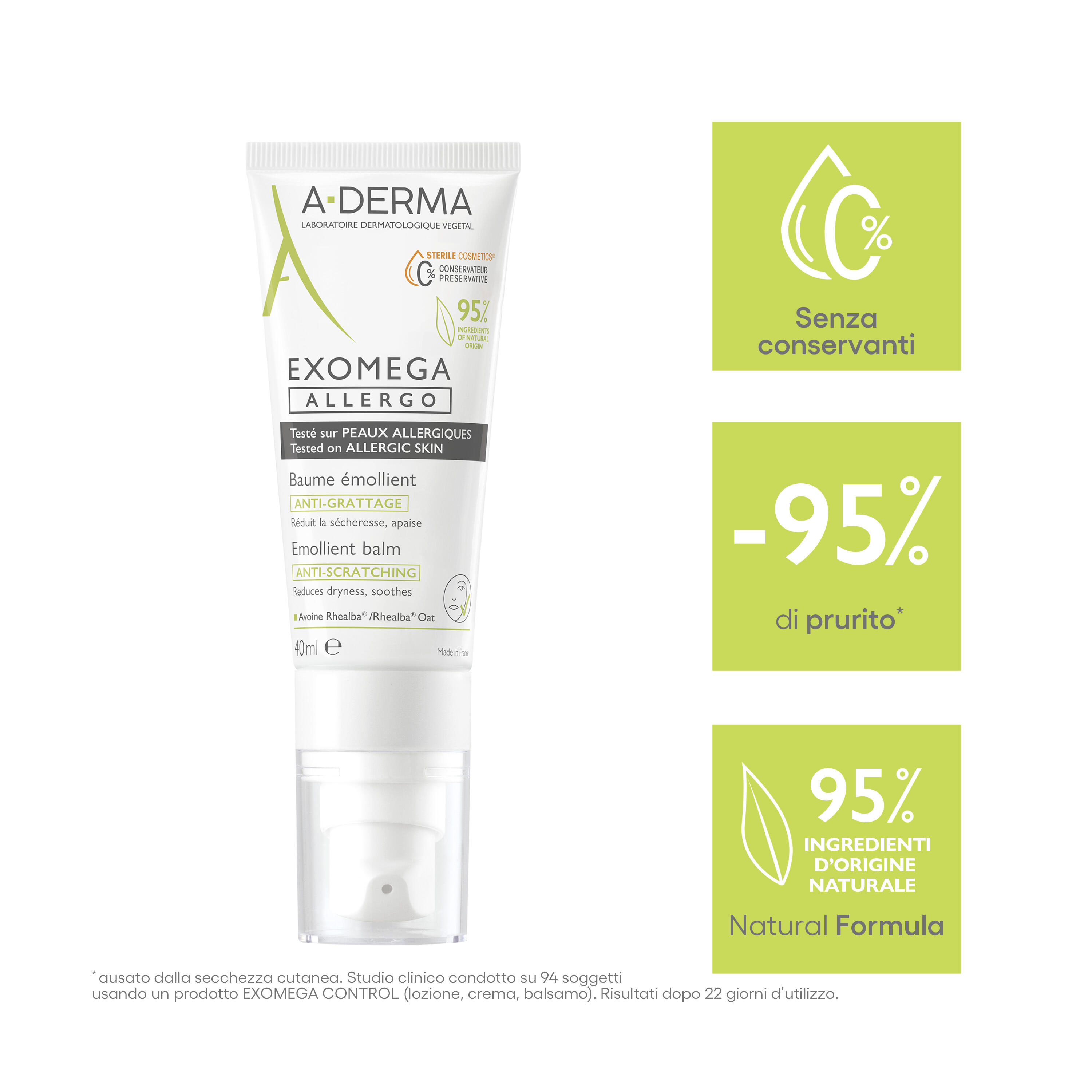 A-Derma Exomega Allergo - Balsamo Emolliente 40 ml
