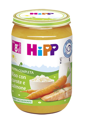 Hipp Riso Carote e salmone 220 g Hipp Riso Carote e salmone 220 g