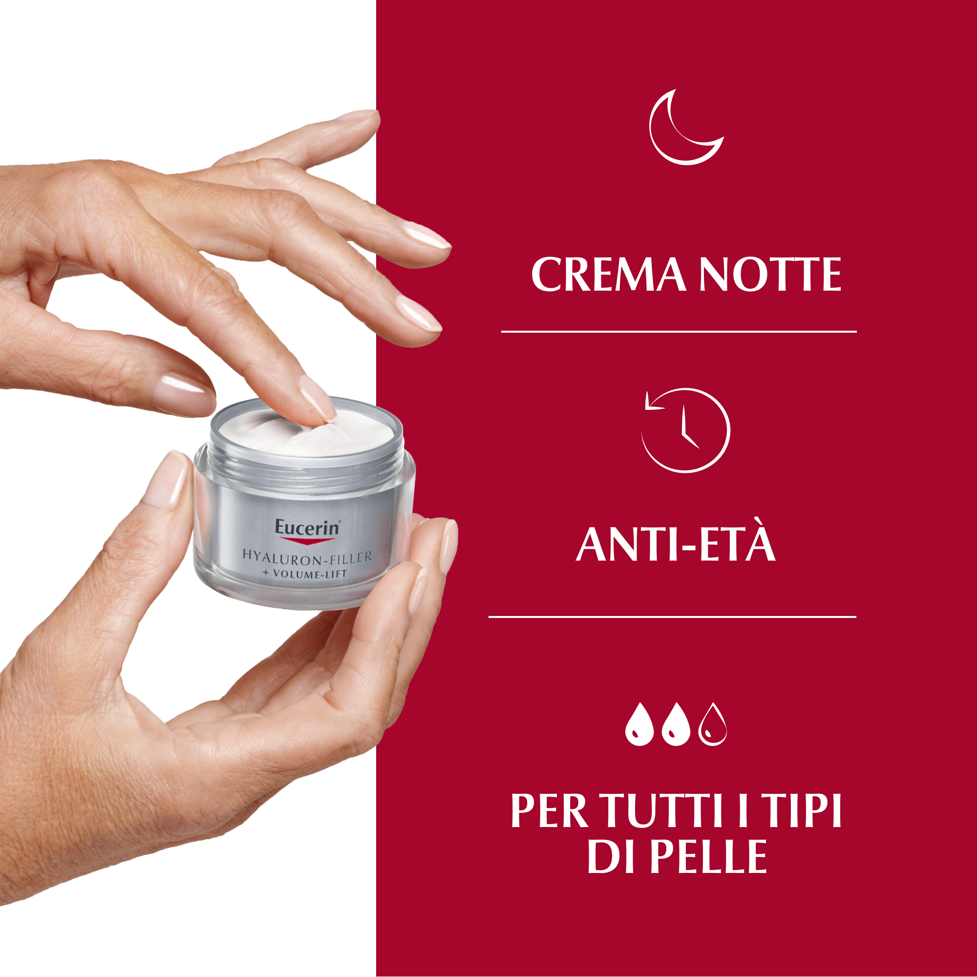 Eucerin Hyaluron-Filler Volume Crema Notte Antirughe 50mL Eucerin Hyaluron-Filler Volume Crema Notte Antirughe 50mL