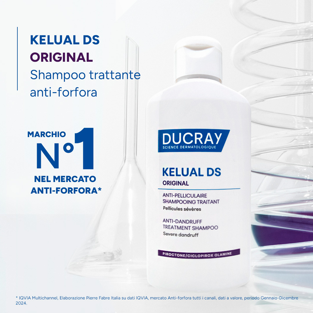 Ducray Kelual DS ORIGINAL Shampoo trattante contro la forfora severa, antiforfora, 100 ml