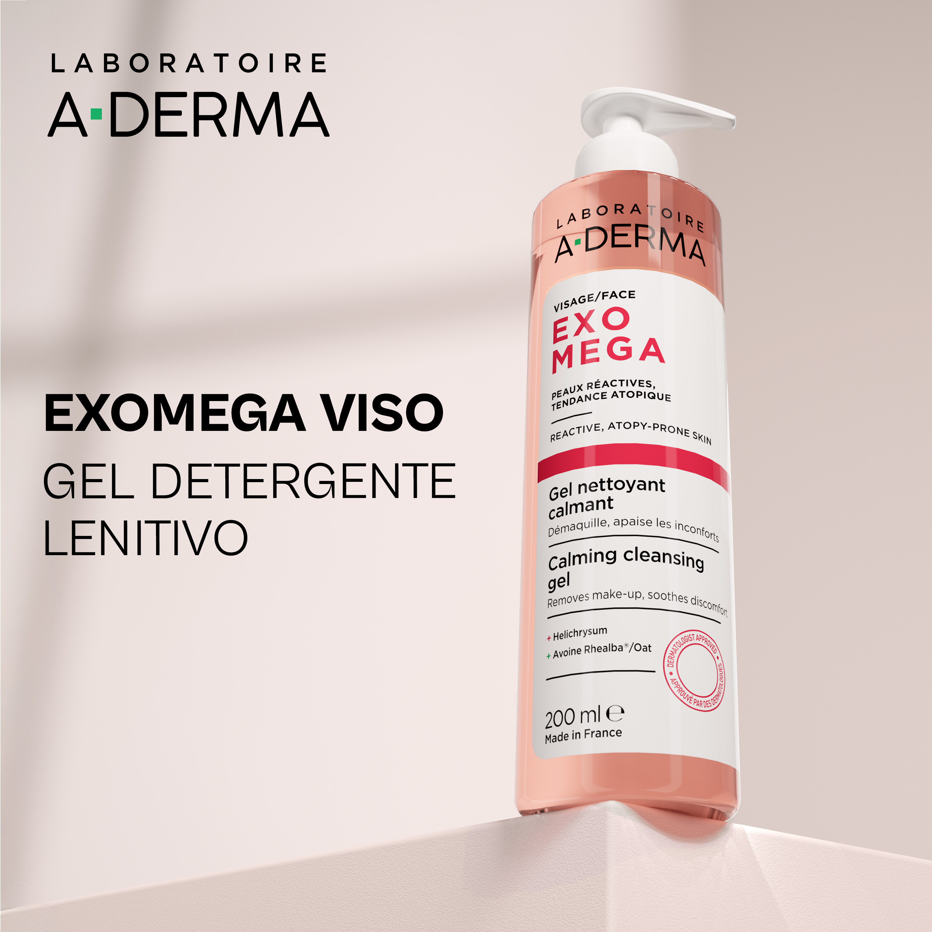 A-Derma Exomega - Gel Detergente Lenitivo Per Pelle A Tendenza Acneica 200 ml