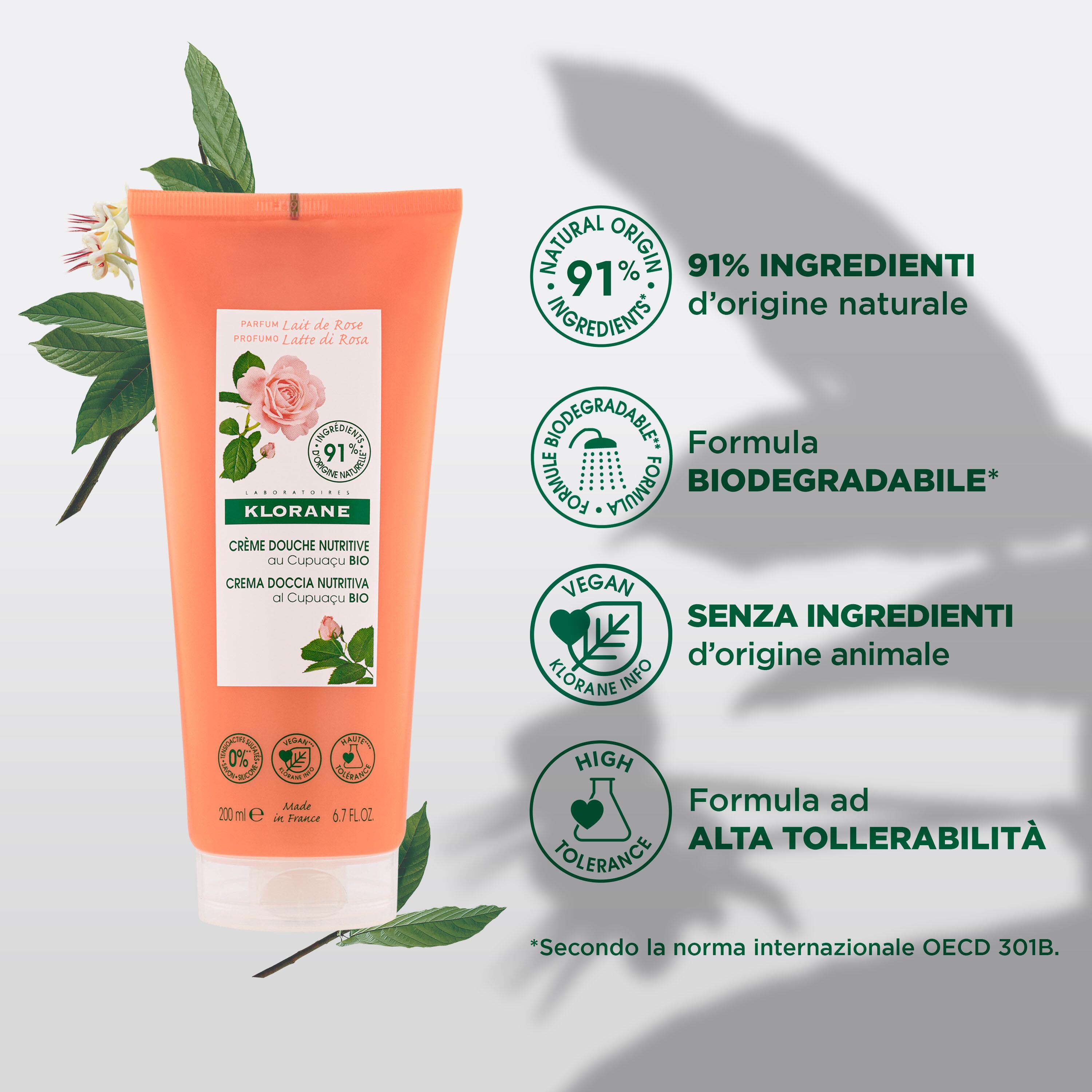 Klorane - Crema Doccia Nutritiva Al Cupuaçu Bio Per Pelle Secca E Molto Secca 200 ml