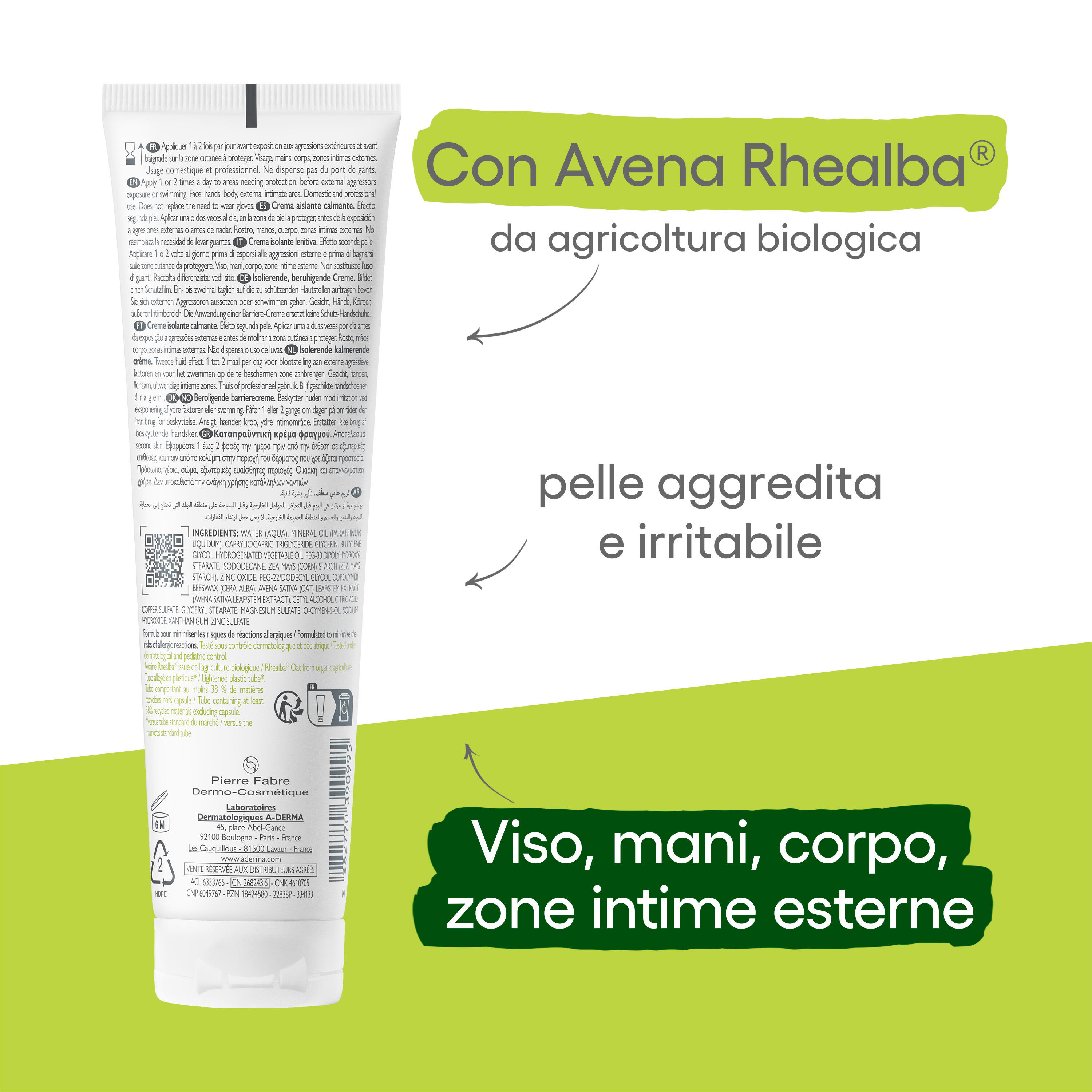 A-Derma Dermalibour+ Barrier - Crema Isolante Lenitiva Per Pelle Irritabile E Fragilizzata 100 ml