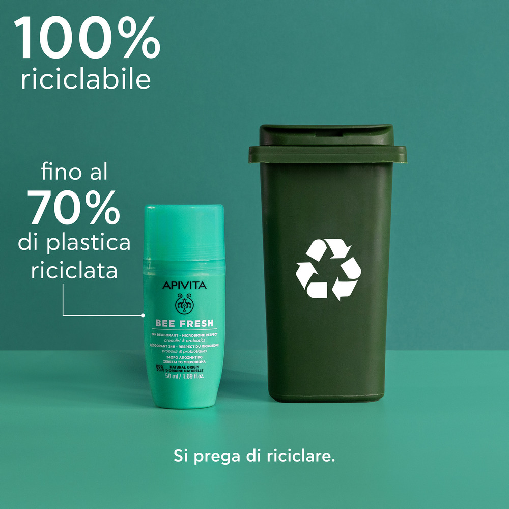 Apivita Bee Fresh - Deodorante 24H Per Pelle Sensibile Roll-On 50 ml