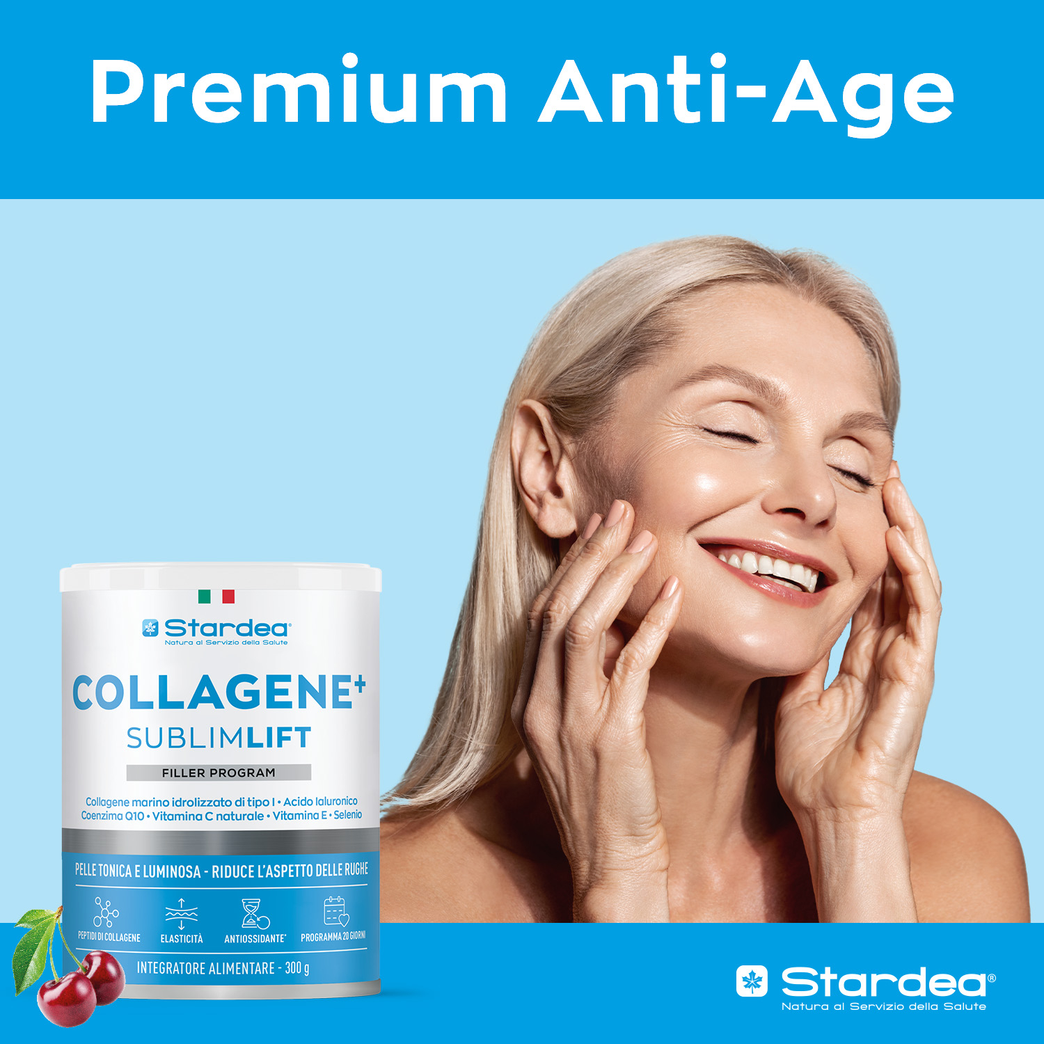 STARDEA COLLAGENE + SUBLIMLIFT POLVERE - Integratore in polvere a base di collagene marino di tipo 1 per la Bellezza della pelle - POLVERE 300 GR STARDEA COLLAGENE + SUBLIMLIFT POLVERE - Integratore in polvere a base di collagene marino di tipo 1 per la Bellezza della pelle - POLVERE 300 GR