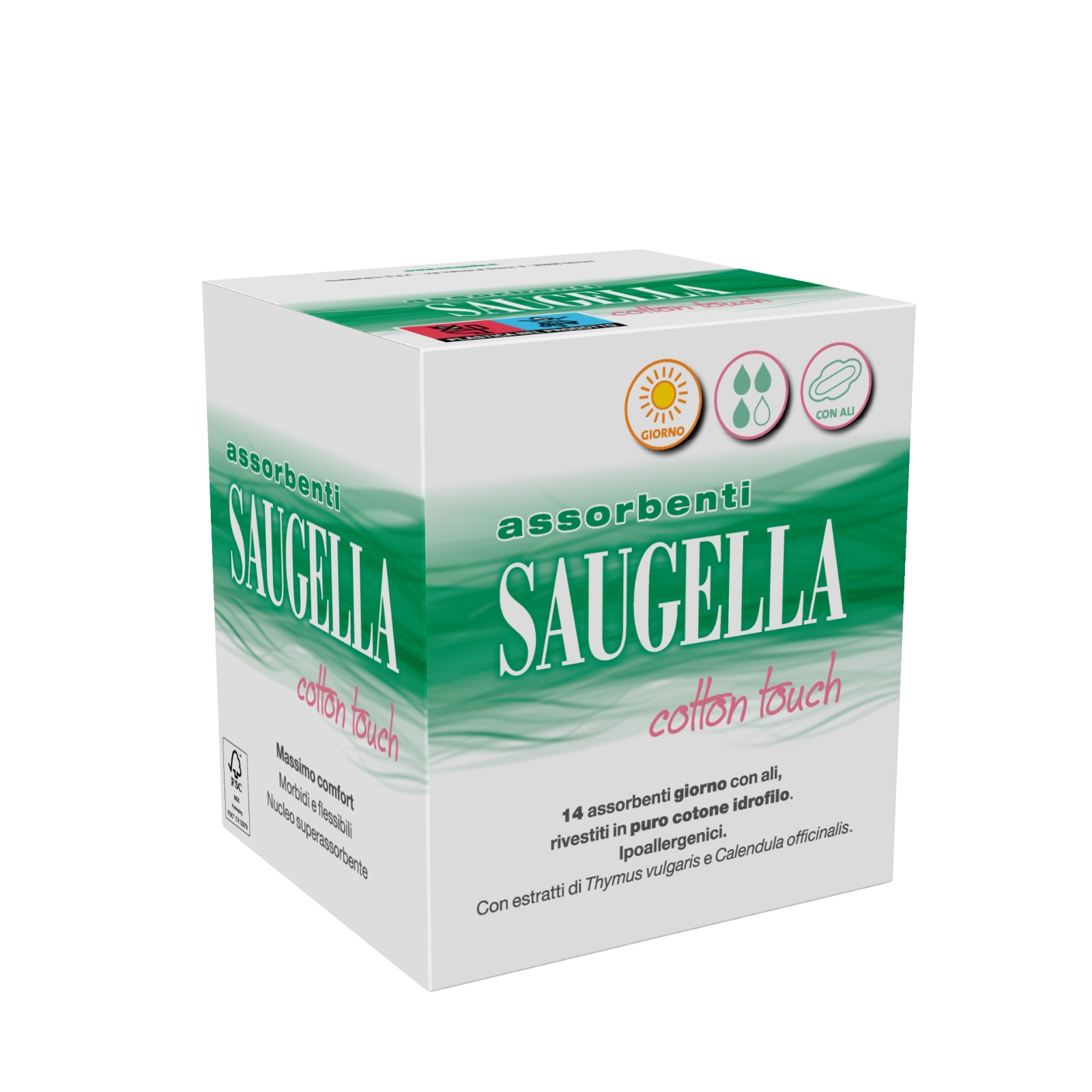 Saugella Cotton Touch - 14 assorbenti giorno con ali