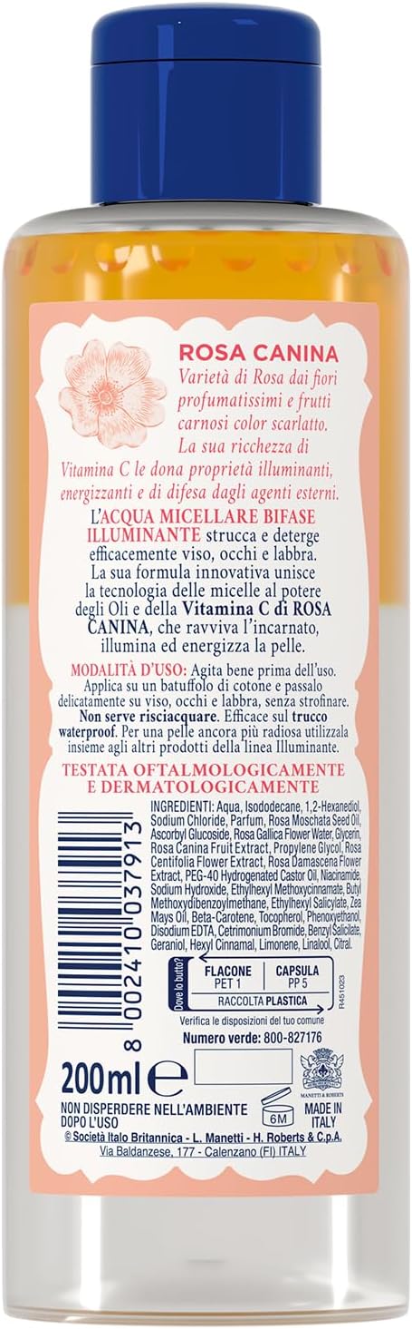 Acqua Alle Rose - Acqua Micellare Struccante Bifasica Illuminante Viso 200 ml