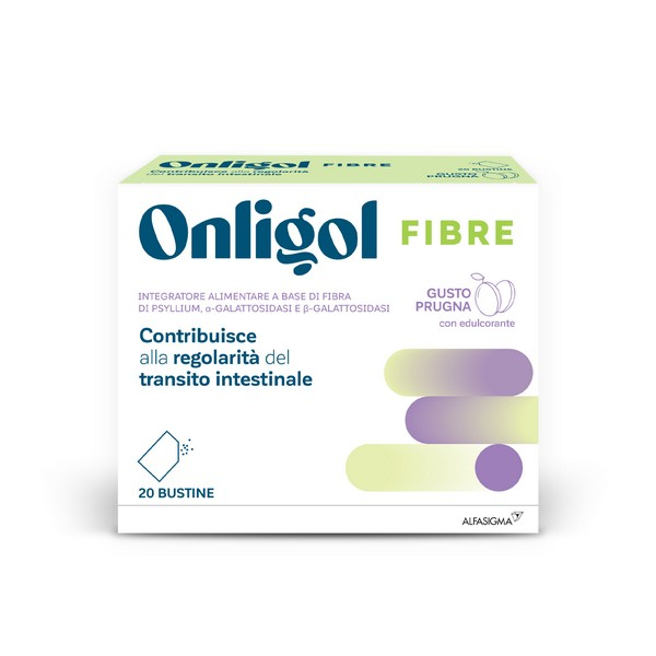 Onligol Fibre, integratore lassativo a base di fibre di Psyllium - utile in caso di stitichezza - Gusto Prugna 20 Bustine Onligol Fibre, integratore lassativo a base di fibre di Psyllium - utile in caso di stitichezza - Gusto Prugna 20 Bustine