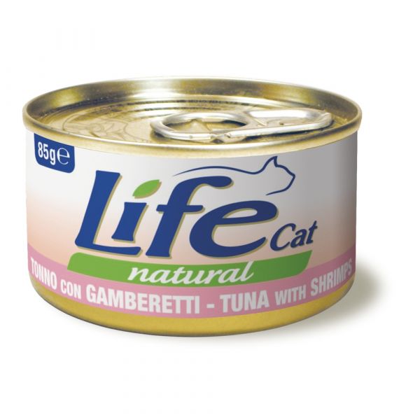 LIFEPETCARE LIFE GATTO NATURAL TONNO GAMBERETTI 85GR (lattina)