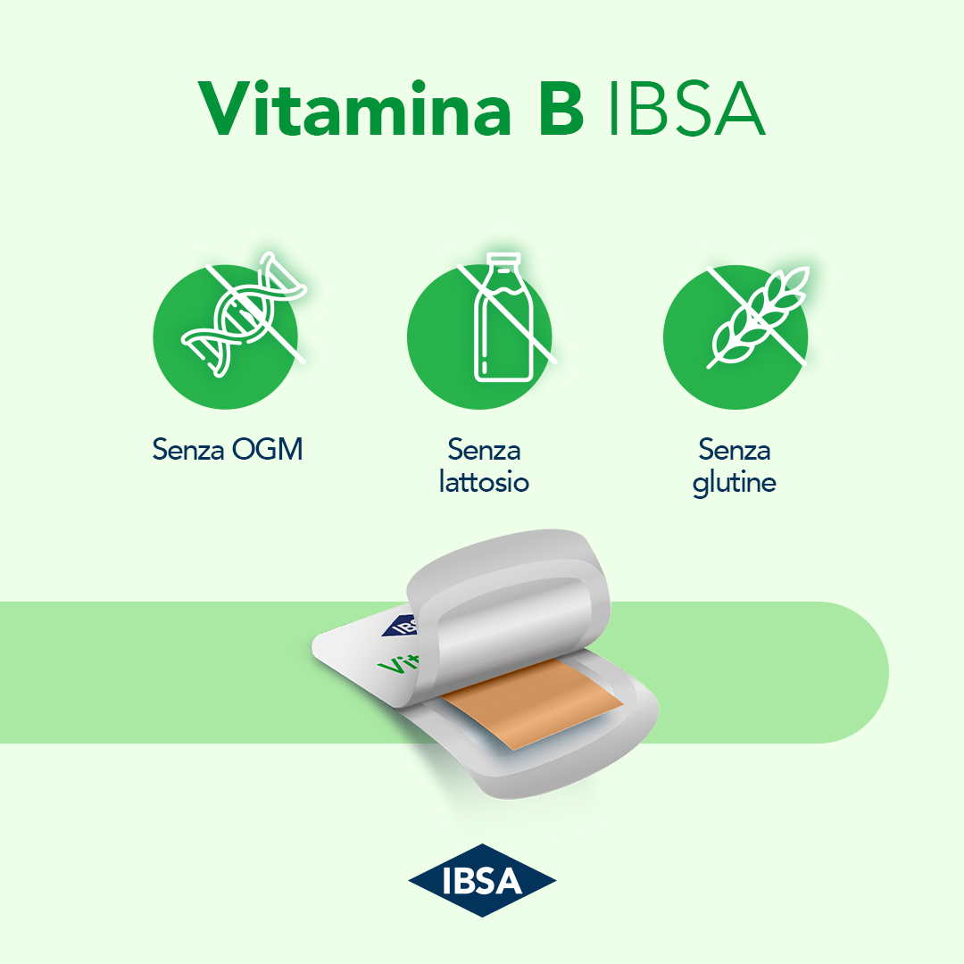 VITAMINA B IBSA - Integratore alimentare a base di vitamina B6, B12 e acido folico contro stanchezza e affaticamento - 30FILM ORALI