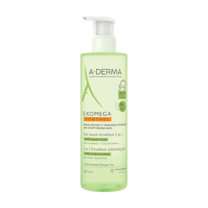 A-DERMA EXOMEGA CONTROL Gel Detergente Emolliente 2 in 1 500mL