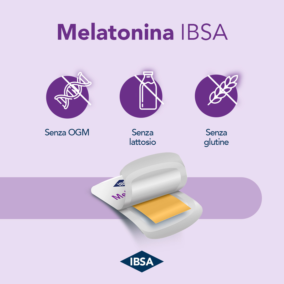 MELATONINA IBSA - Integratore alimentare a base i melatonina, vitamina B6 con camomilla e lavanda per favorire il sonno e migliorarne la qualità  - 30FILM ORALI