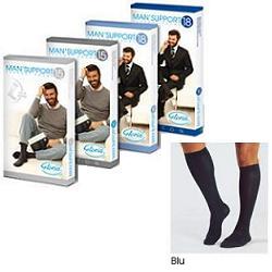Gloria Med Man'Support 15 Gambaletto In Cotone Taglia 4 Colore Blu 1 Paio