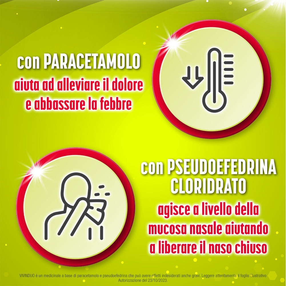 VivinDuo Febbre e Congestione Nasale 500 mg/60 mg 10 Bustine