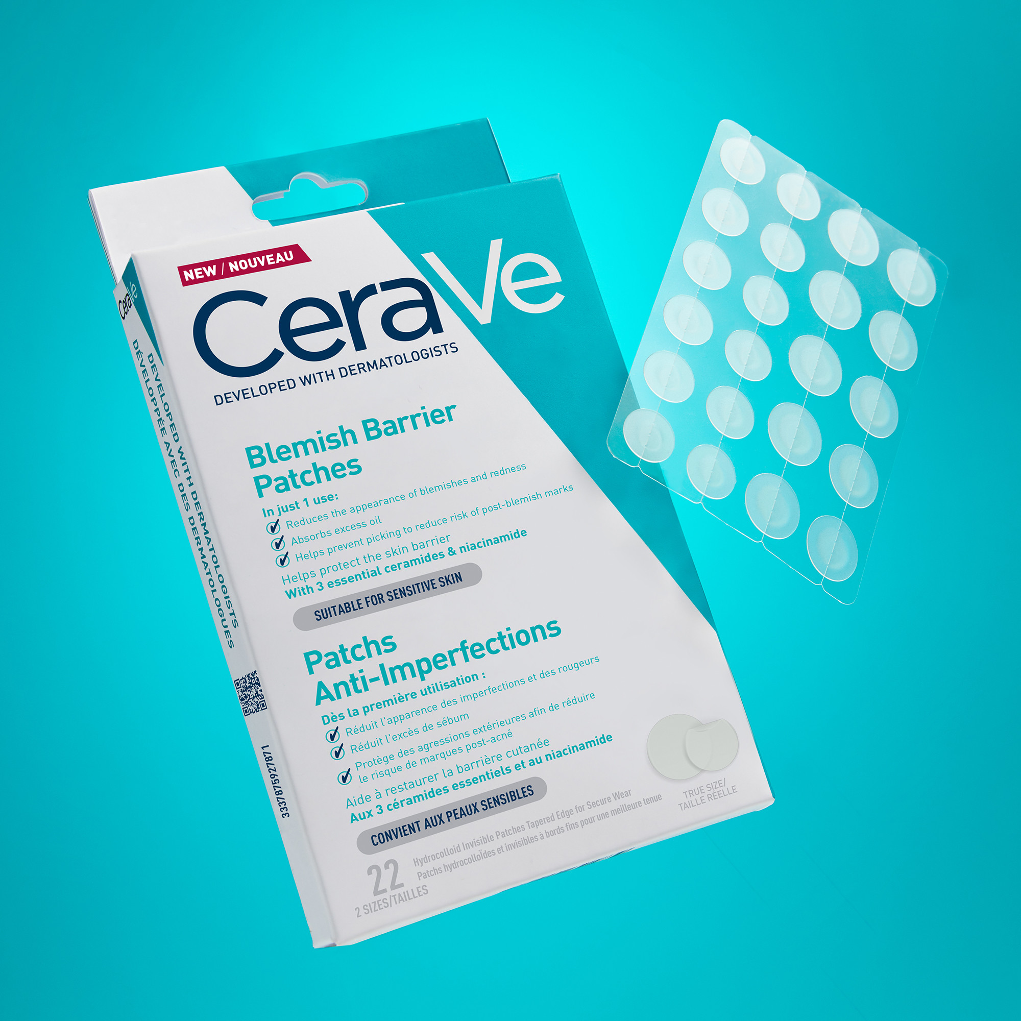 CeraVe Patches Idrocolloidali Anti Brufoli, Per Pelli a Tendenza Acneica, Trasparenti e Invisibili sulla Pelle, Non lascia segni, Con Niacinamide e 3 Ceramidi Essenziali, 22 Pezzi