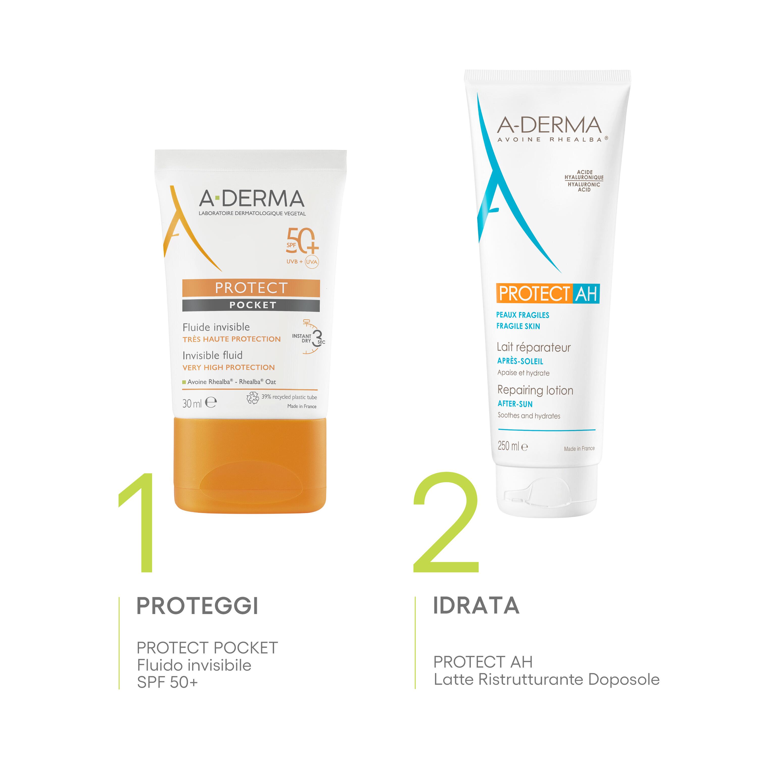 A-Derma Protect - Fluido Solare Invisibile SPF50+ Pocket 30 ml 