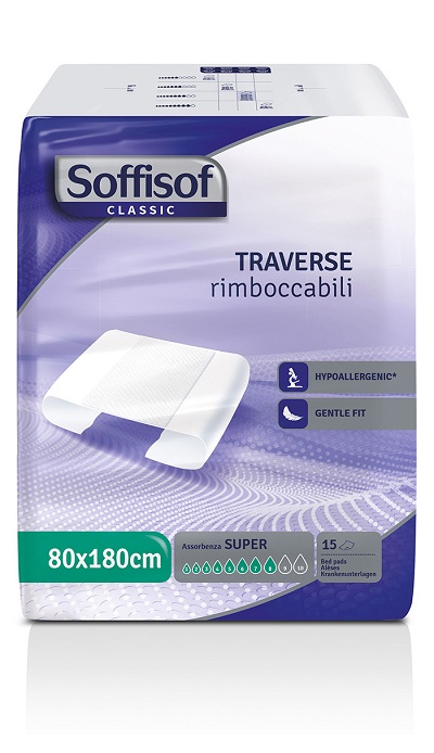 Soffisof Traversa Classica Assorbente Per Incontinenza 80x180 cm 15 Pezzi