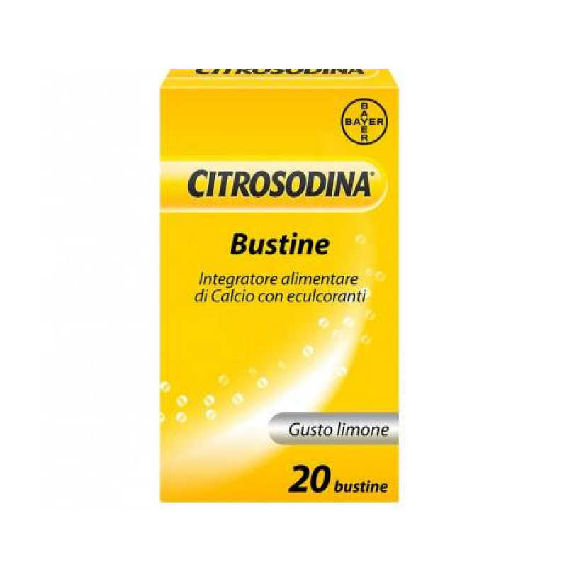 Citrosodina, Integratore di Calcio,  Digestivo per ritrovare la leggerezza dopo i pasti, Senza Zucchero, Gusto Limone, 20 Bustine Effervescenti Citrosodina, Integratore di Calcio,  Digestivo per ritrovare la leggerezza dopo i pasti, Senza Zucchero, Gusto Limone, 20 Bustine Effervescenti
