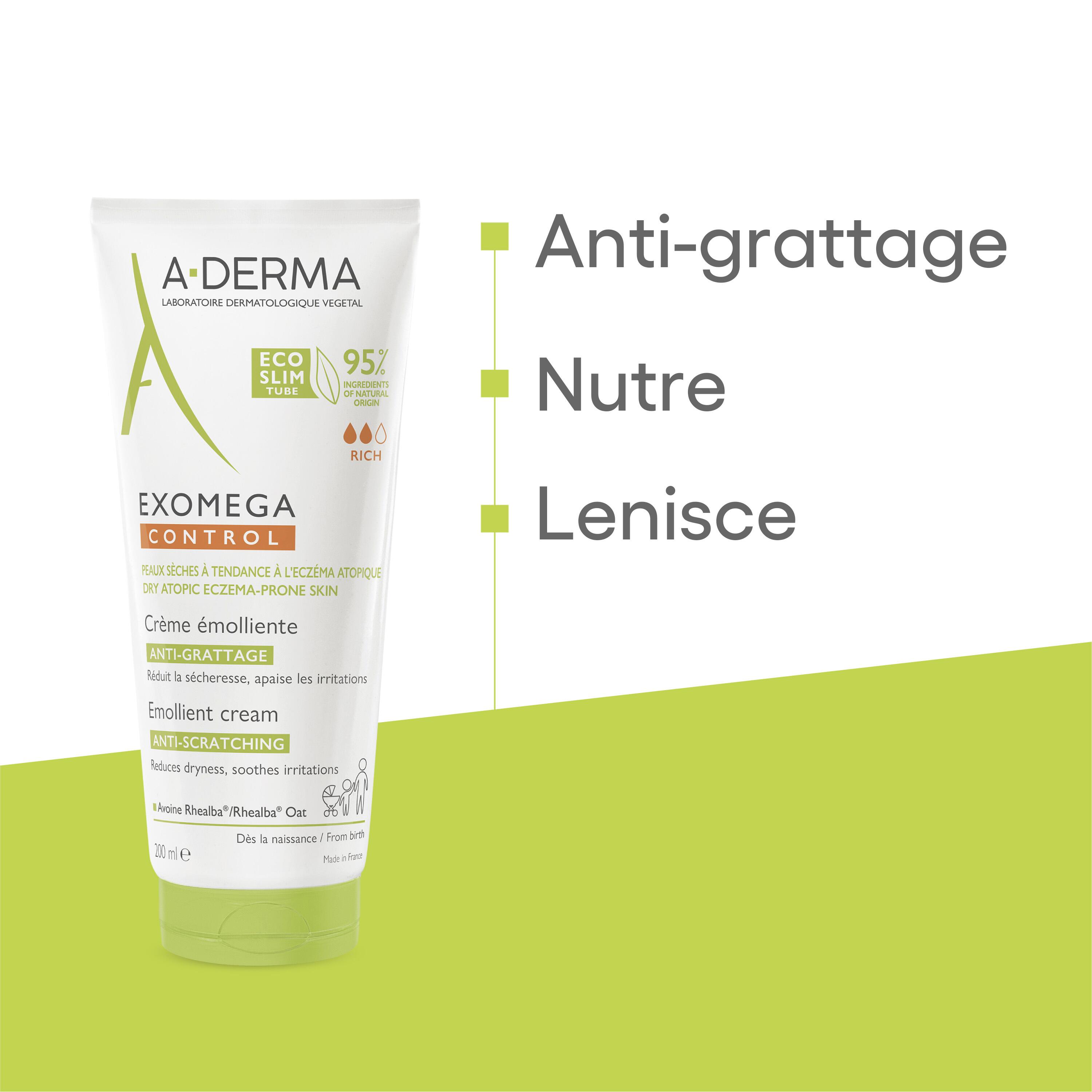 A-Derma Exomega Control - Crema Emolliente Anti-Grattage Per Pelle Secca A Tendenza Atopica 200 ml