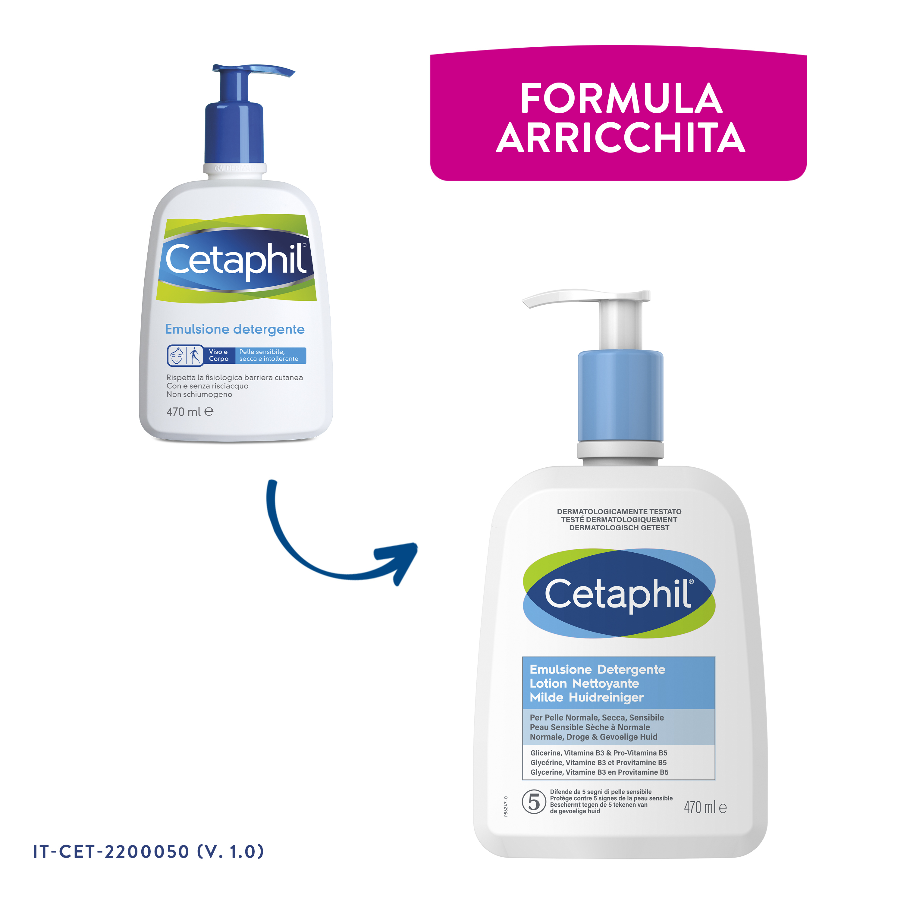 Cetaphil Emulsione Detergente Viso e Corpo, per Pelle Normale, Sensibile, Secca e Intollerante, Senza Profumo, Formato 470 ml Cetaphil Emulsione Detergente Viso e Corpo, per Pelle Normale, Sensibile, Secca e Intollerante, Senza Profumo, Formato 470 ml