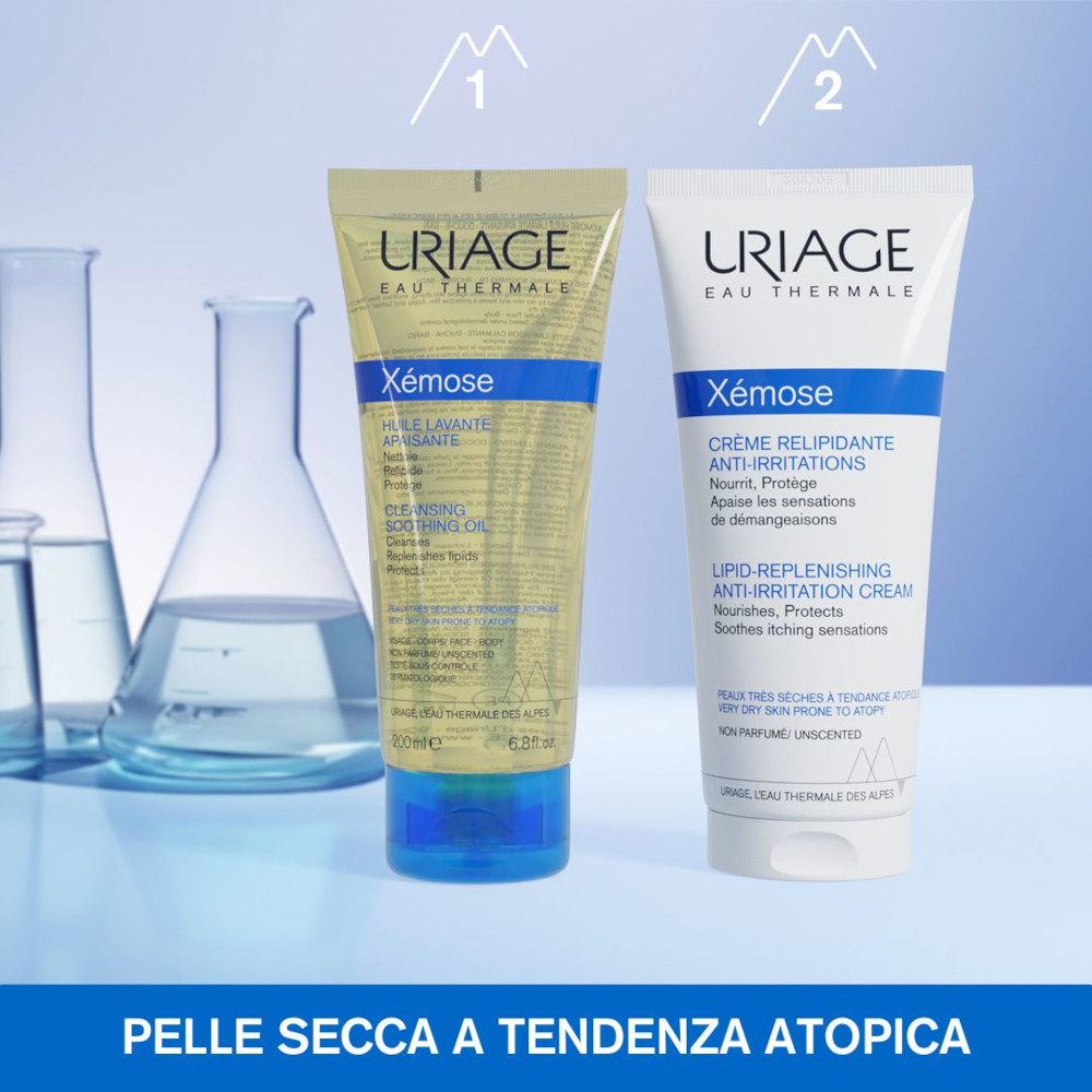 Uriage Xémose Crema Liporestitutiva Anti-irritazioni per pelle secca, a tendenza atopica di viso e corpo che lenisce le sensazioni di prurito e dà comfort a lunga durata 200 ml