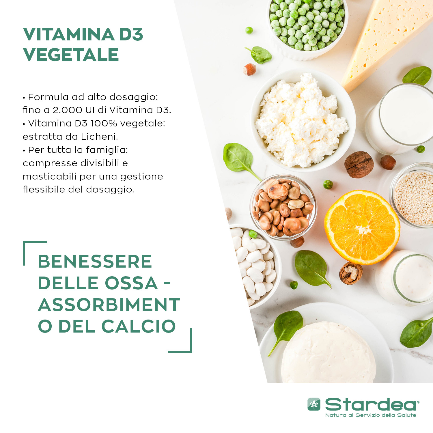 STARDEA VITAMINA D3 VEGETALE 2000 UI Compresse masticabili - INTEGRATORE ALIMENTARE 