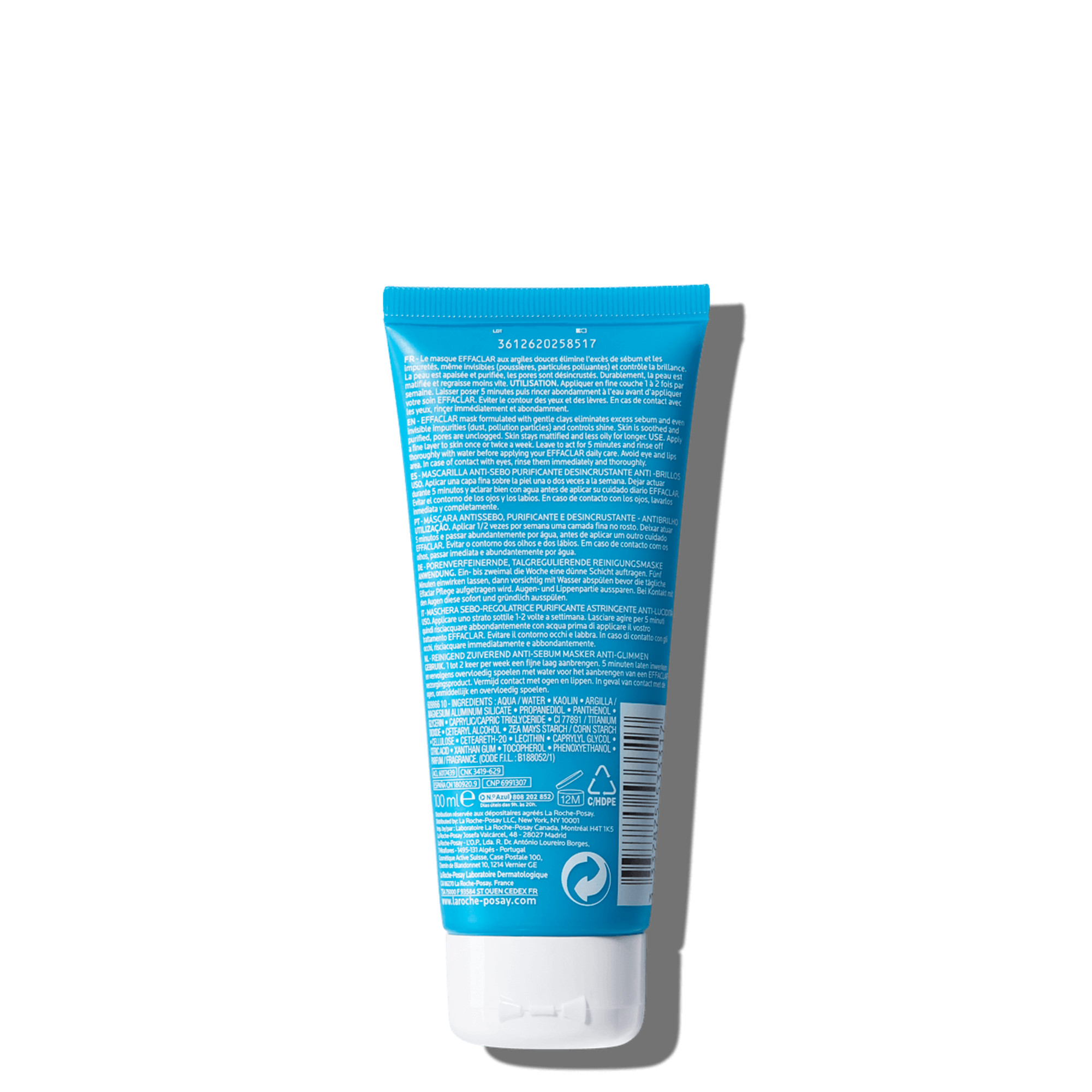 La Roche-Posay Effaclar - Maschera Sebo-Regolatrice Viso Per Pelle Mista, Grassa O A Tendenza Acneica 100 ml