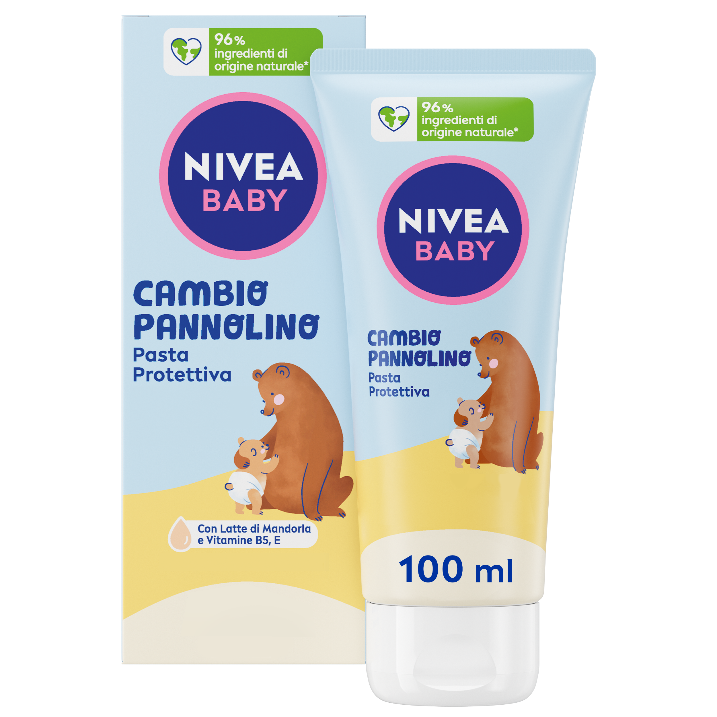 Nivea Baby Cambio Pannolino Pasta Protettiva 100 ml, Crema cambio pannolino lenitiva ed emolliente